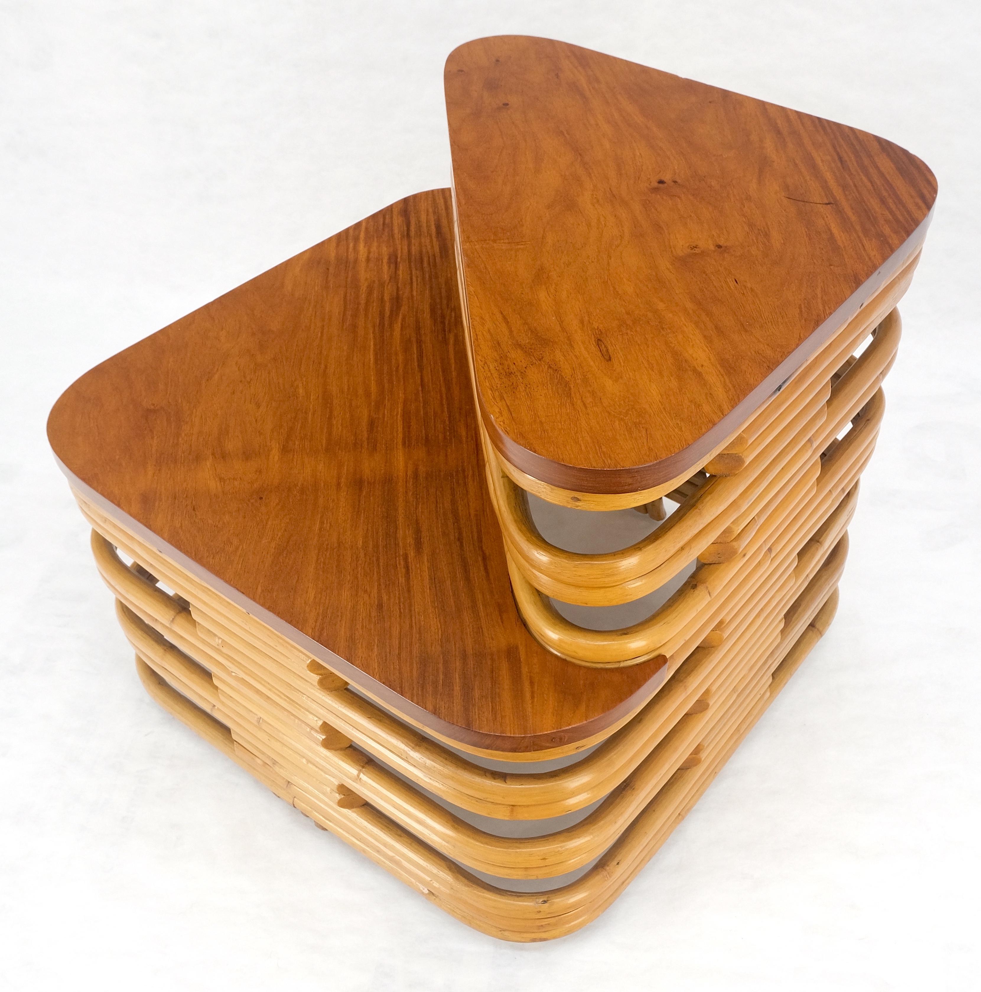 Paul Frankl Side Table Rattan Bamboo Mid Century Modern c1960s MINT For Sale 3