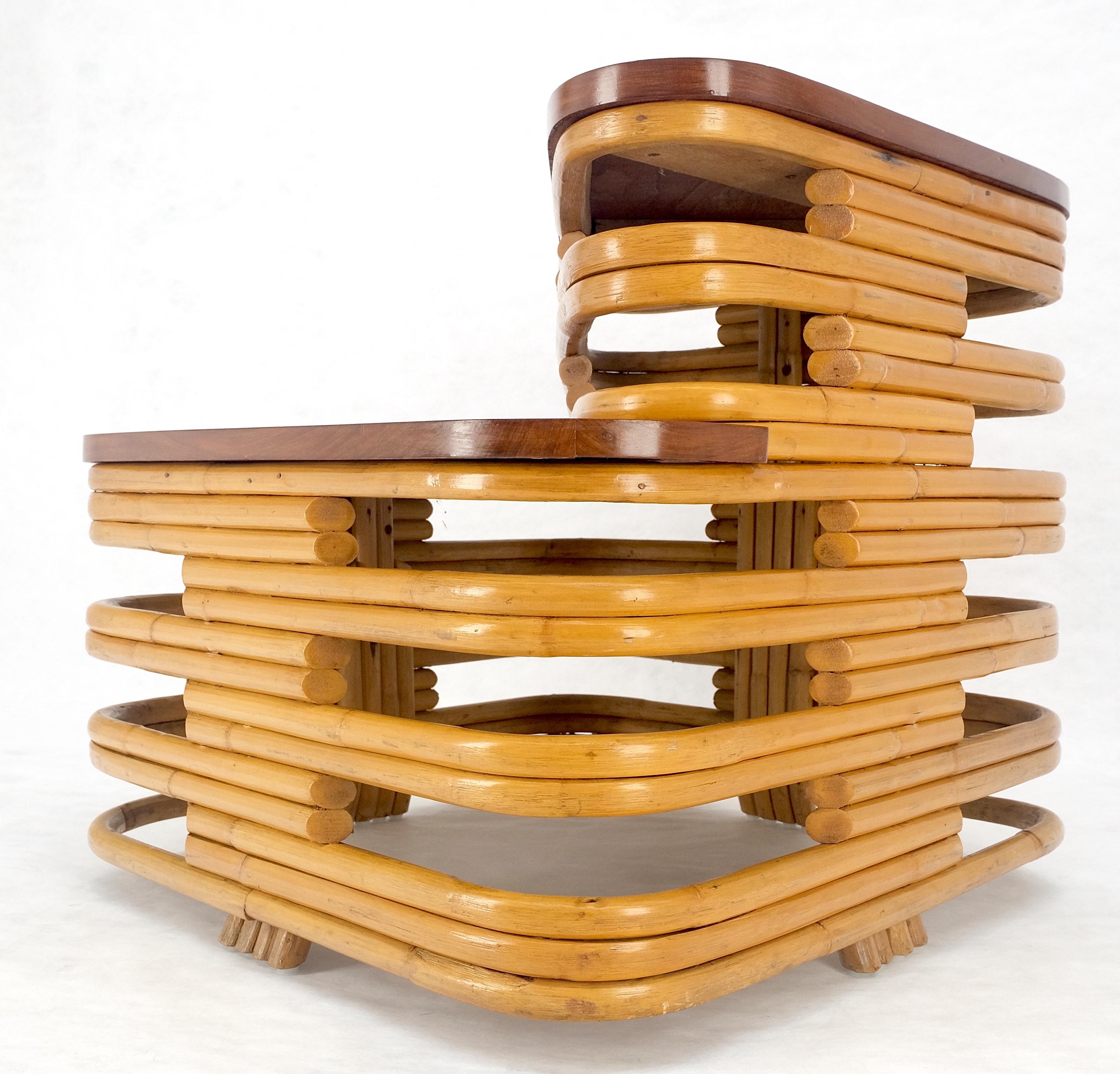 Paul Frankl Side Table Rattan Bamboo Mid Century Modern c1960s MINT For Sale 4