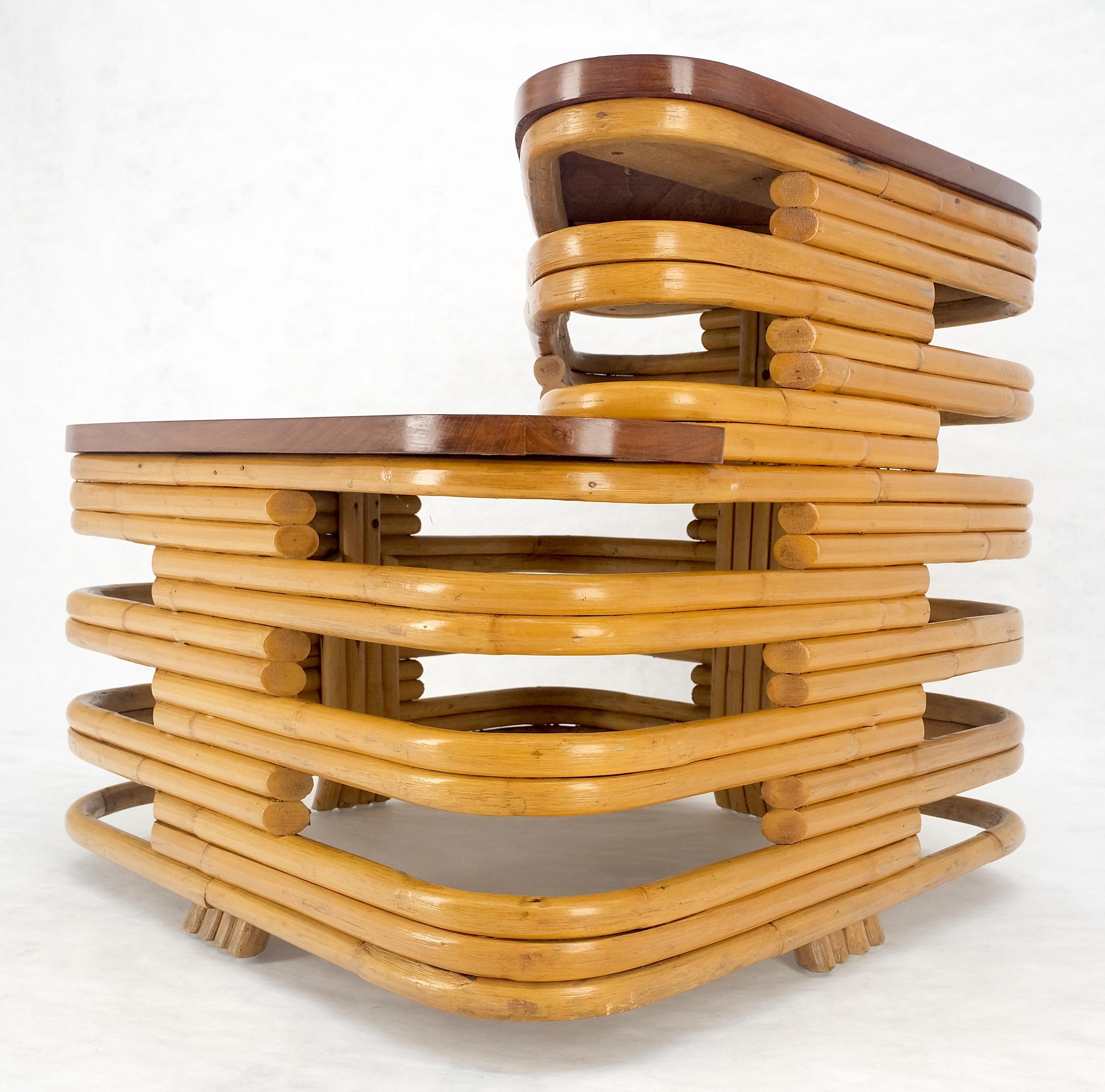 Paul Frankl Side Table Rattan Bamboo Mid Century Modern c1960s MINT For Sale 5