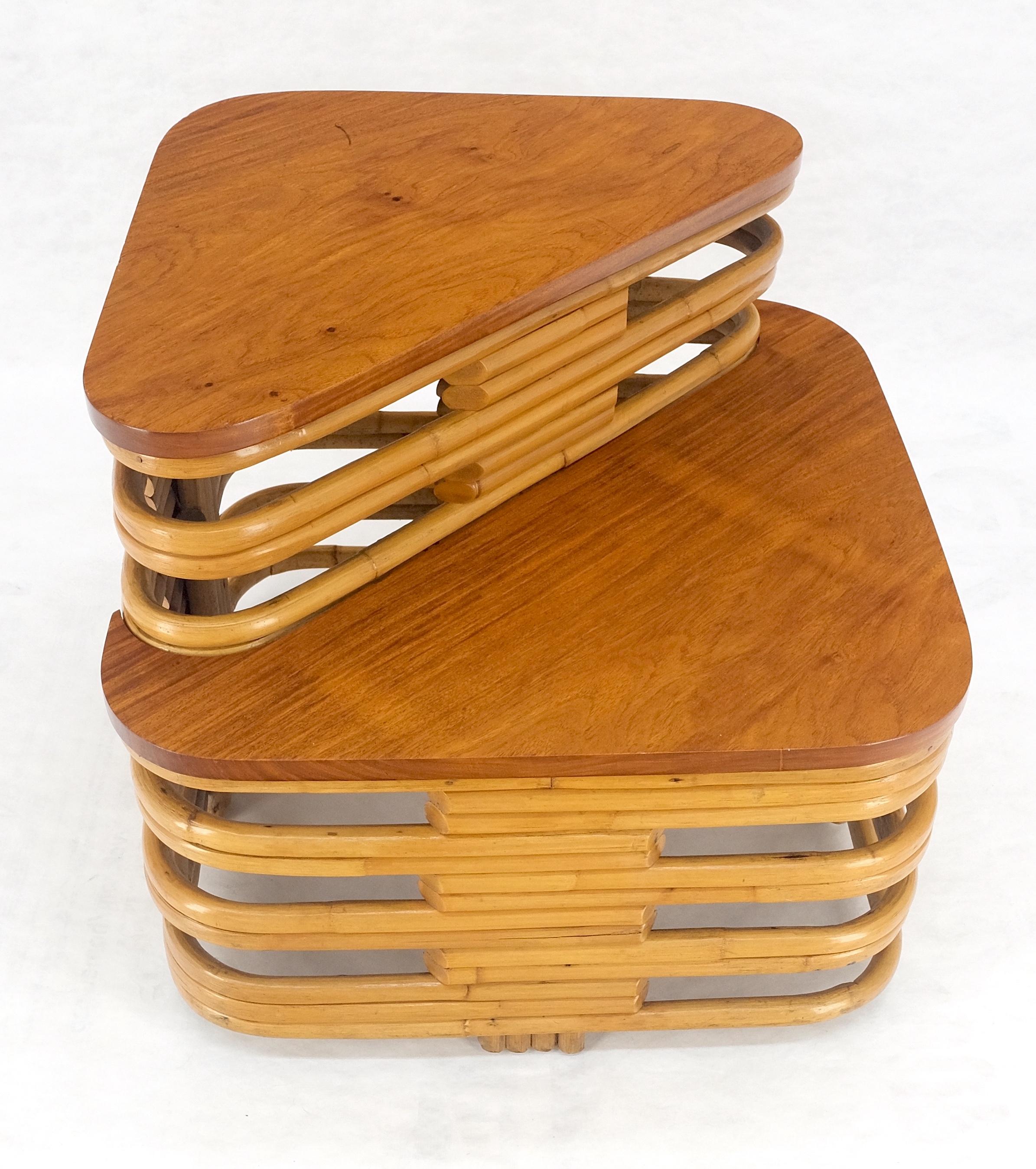 Paul Frankl Side Table Rattan Bamboo Mid Century Modern c1960s MINT 