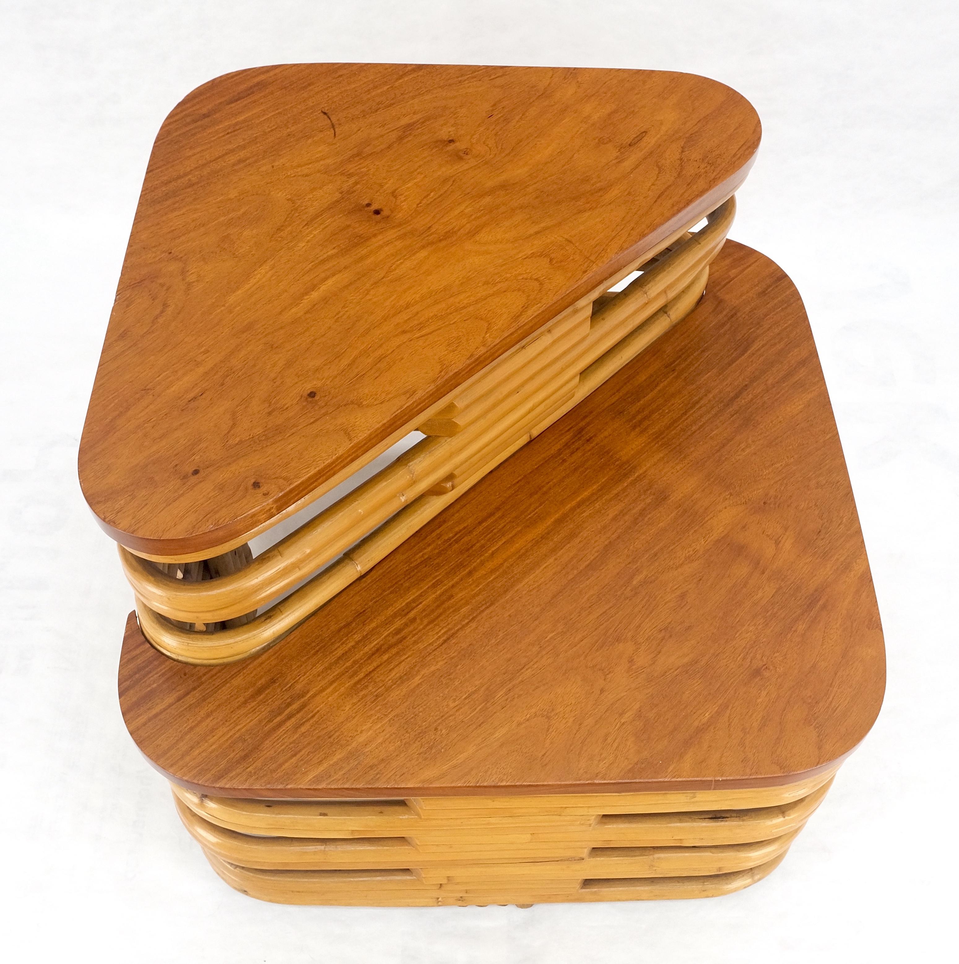 Mid-Century Modern Paul Frankl Side Table Rattan Bamboo Mid Century Modern c1960s MINT For Sale