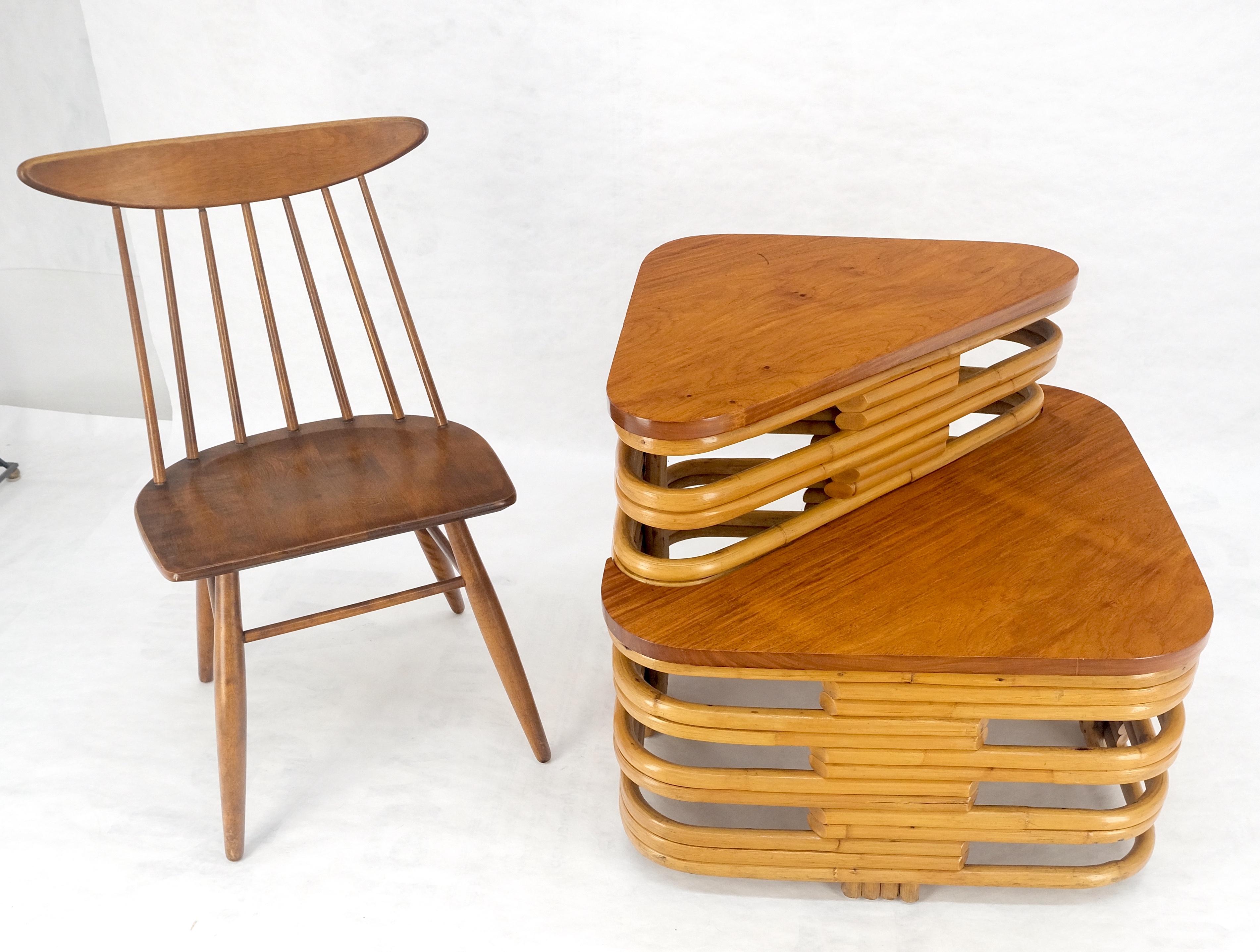 American Paul Frankl Side Table Rattan Bamboo Mid Century Modern c1960s MINT For Sale