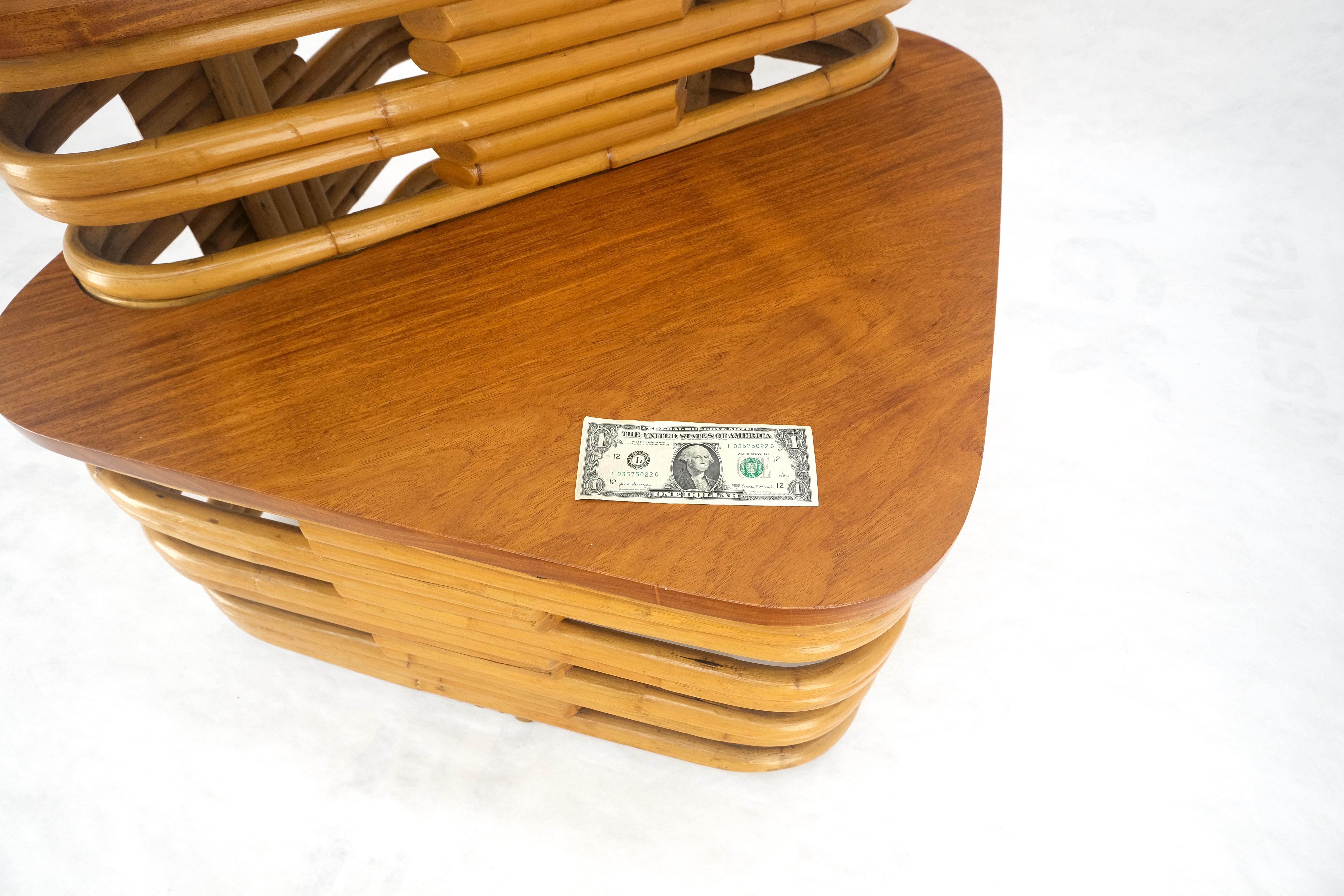 Paul Frankl Side Table Rattan Bamboo Mid Century Modern c1960s MINT In Good Condition For Sale In Rockaway, NJ