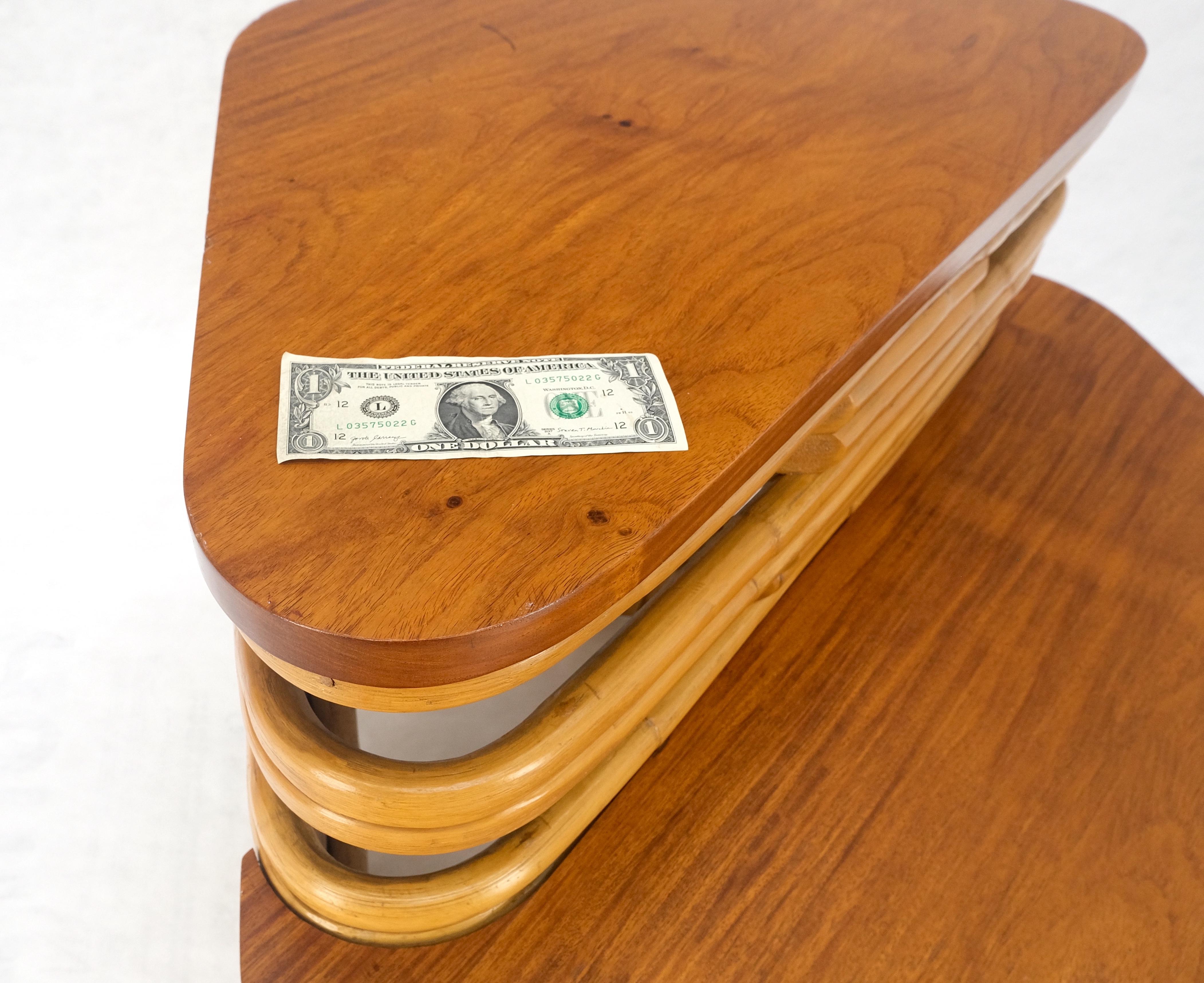 20th Century Paul Frankl Side Table Rattan Bamboo Mid Century Modern c1960s MINT For Sale