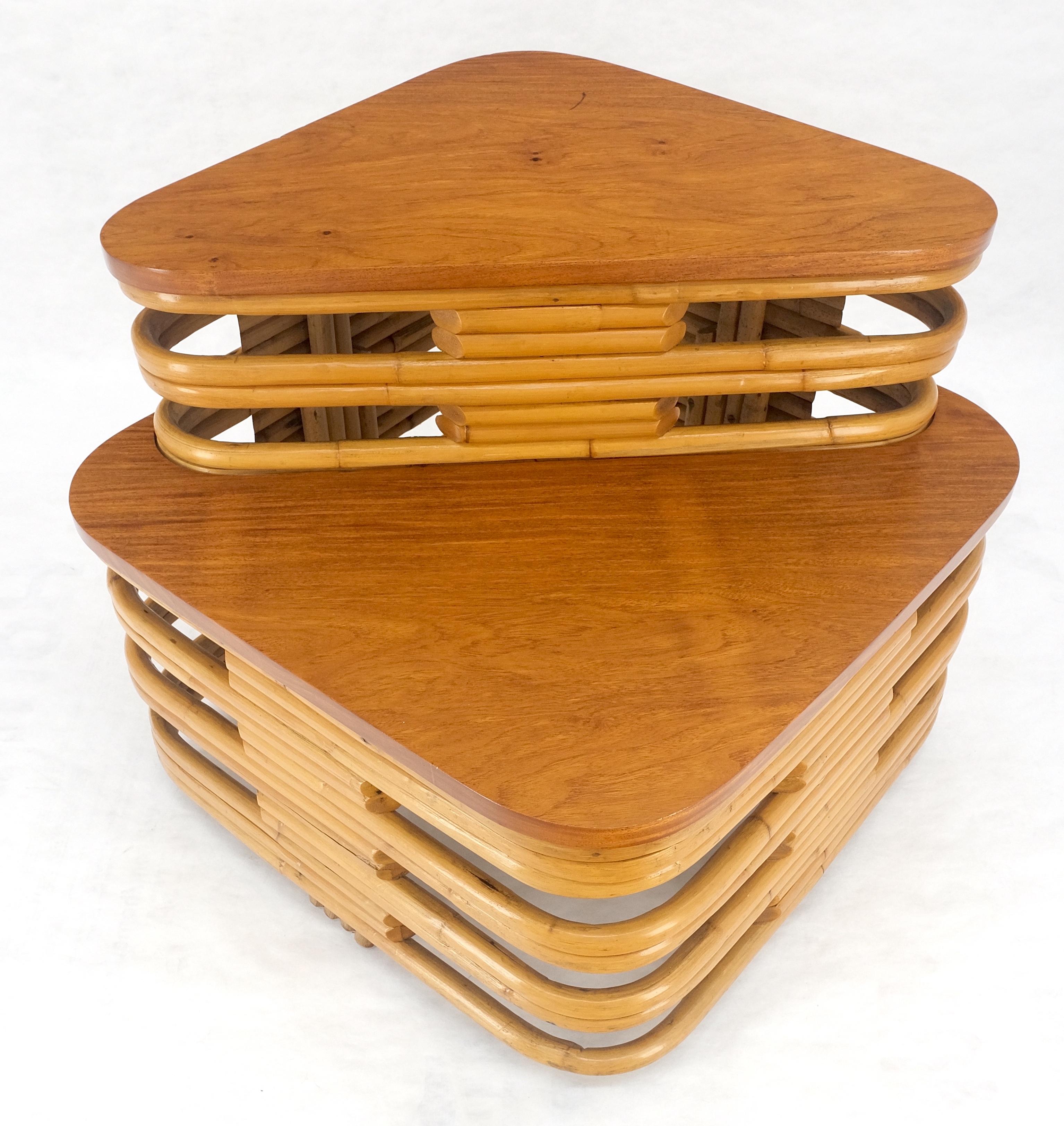 Paul Frankl Side Table Rattan Bamboo Mid Century Modern c1960s MINT For Sale 1