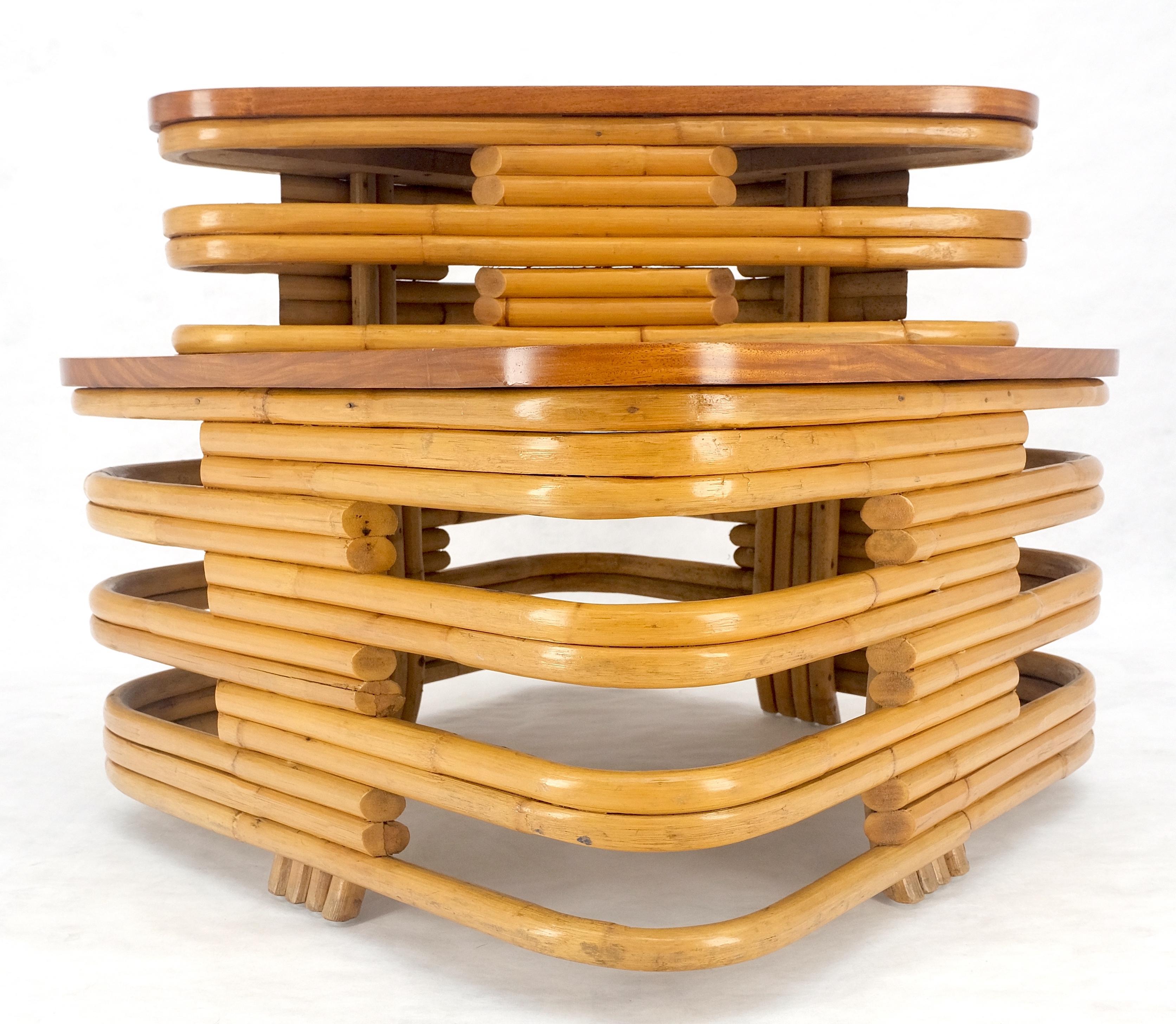 Paul Frankl Side Table Rattan Bamboo Mid Century Modern c1960s MINT For Sale 2