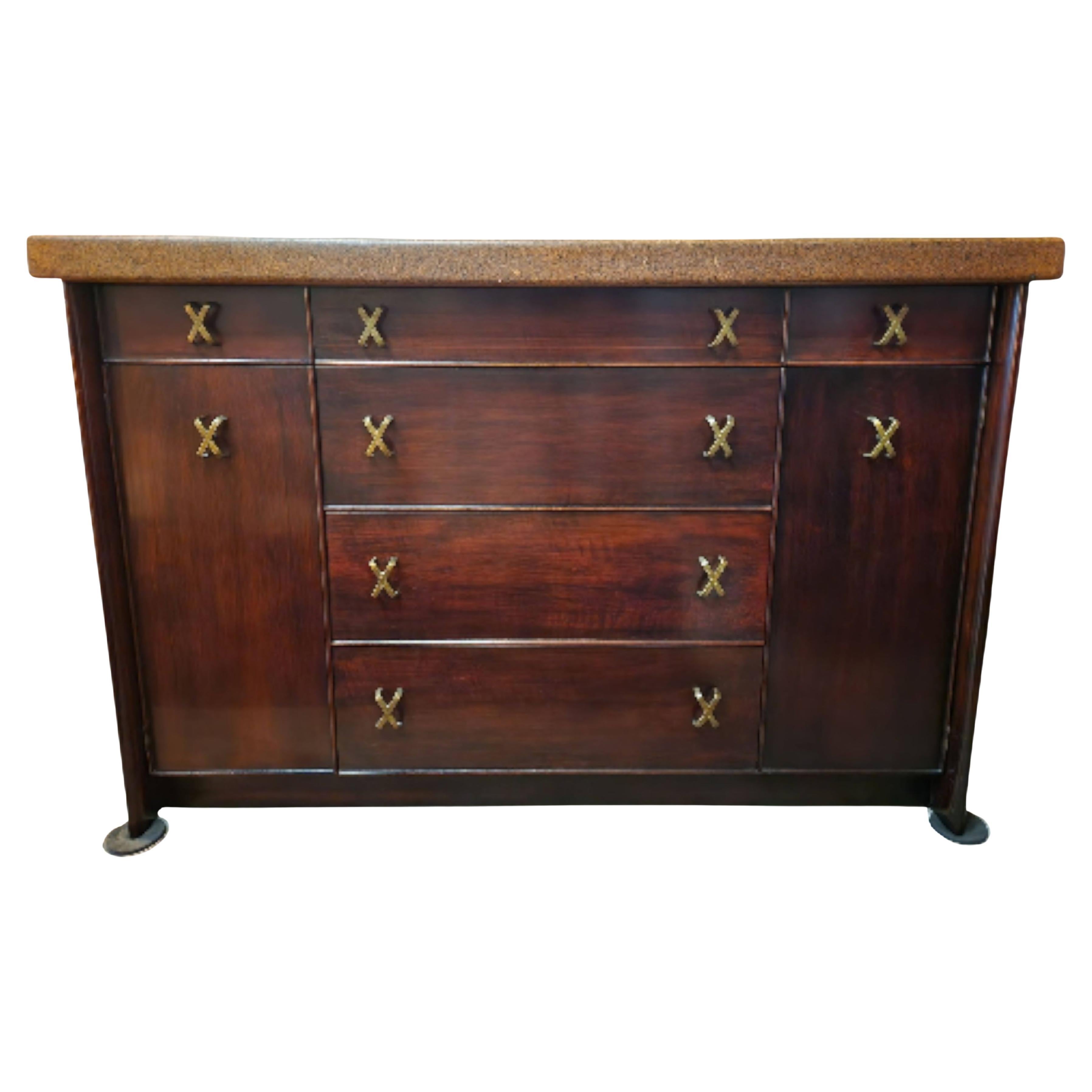 Paul Frankl Six Drawer Sideboard Cork Johnson Furniture 1950s