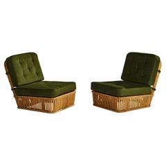 Paul Frankl, Sillas pantuflas, bambú, tela, EE.UU., 1952