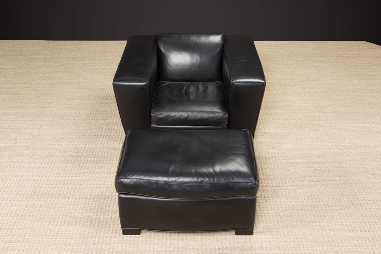 Paul Frankl 'Speed' Art Deco Living Room Suite in Black Leather, circa 1930s  For Sale 12