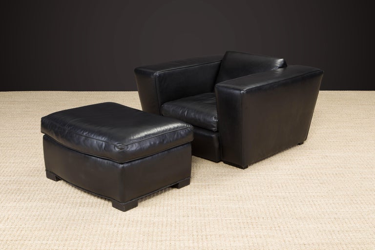 Paul Frankl 'Speed' Art Deco Living Room Suite in Black Leather, circa 1930s  For Sale 13
