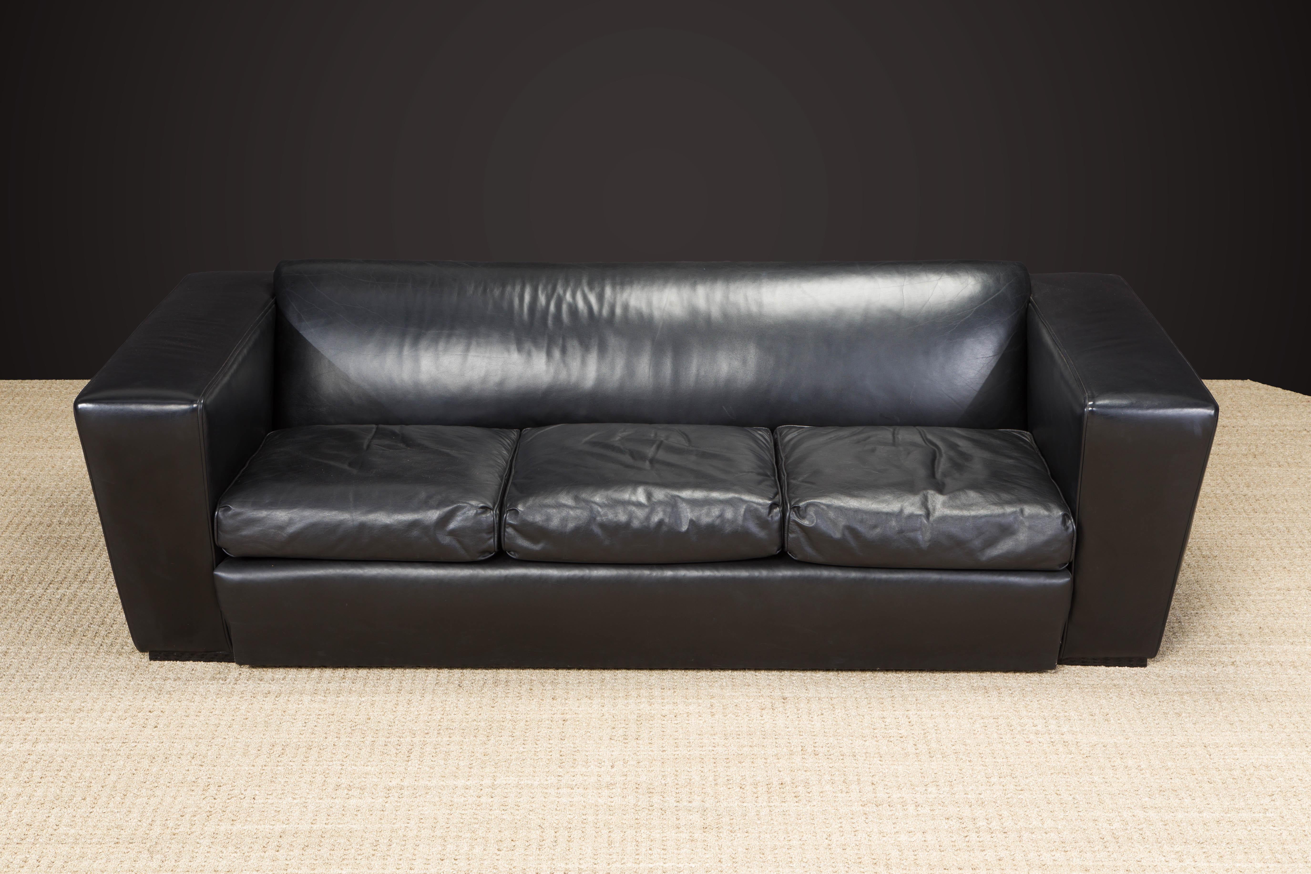 Mid-20th Century Paul Frankl 'Speed' Art Deco Living Room Suite in Black Leather, circa 1930s For Sale