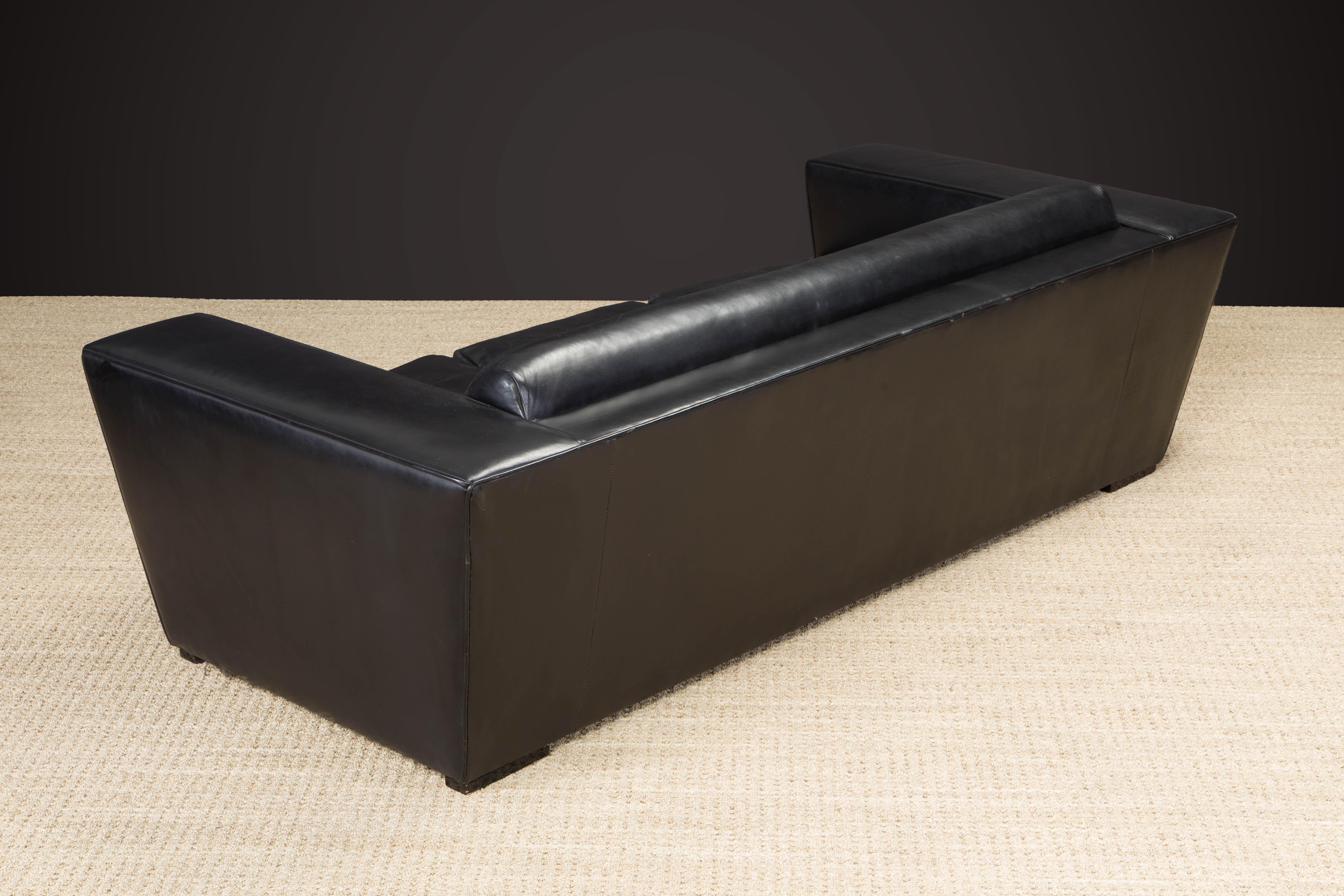 Paul Frankl 'Speed' Art Deco Living Room Suite in Black Leather, circa 1930s  For Sale 4