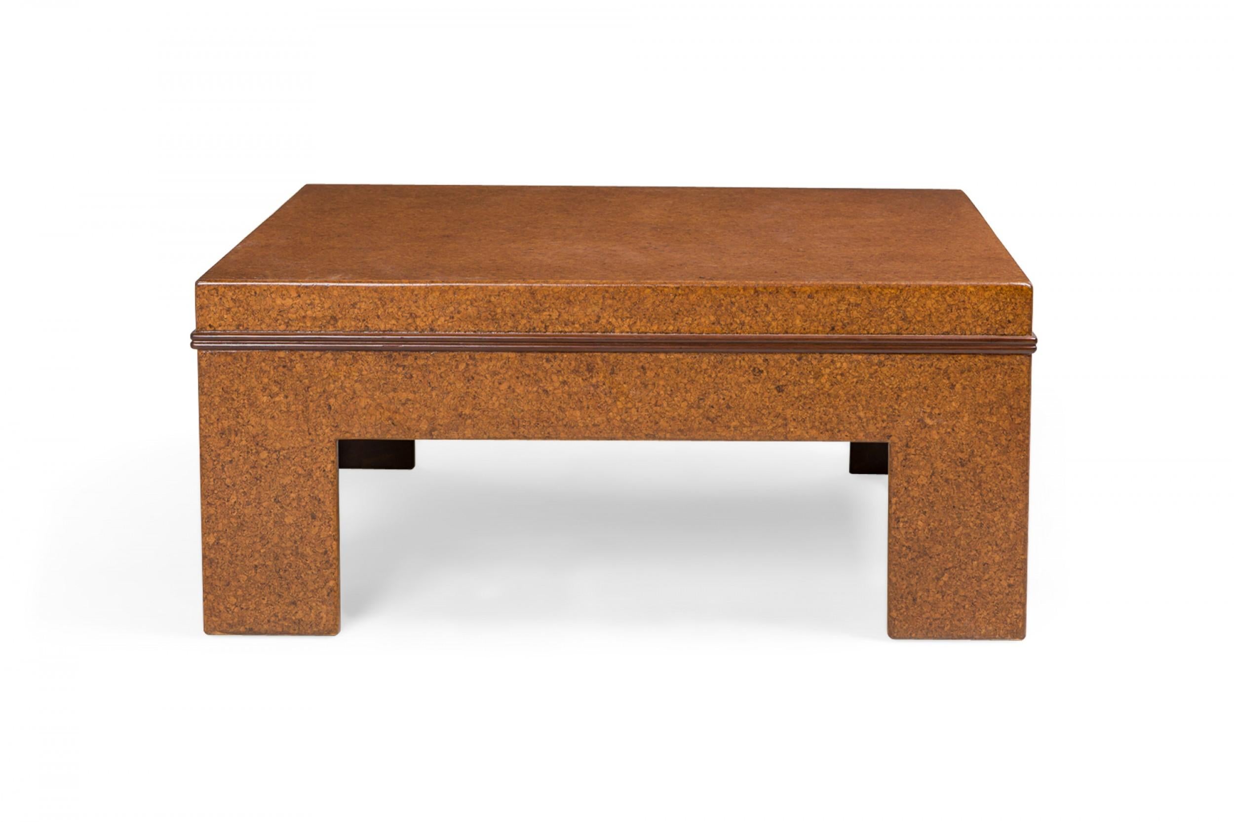 American Paul Frankl Square Cork Top Cocktail / Coffee Table For Sale