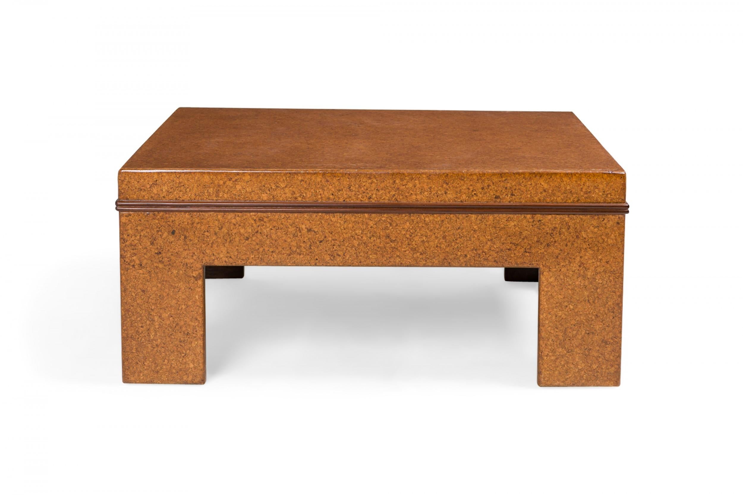 20th Century Paul Frankl Square Cork Top Cocktail / Coffee Table For Sale