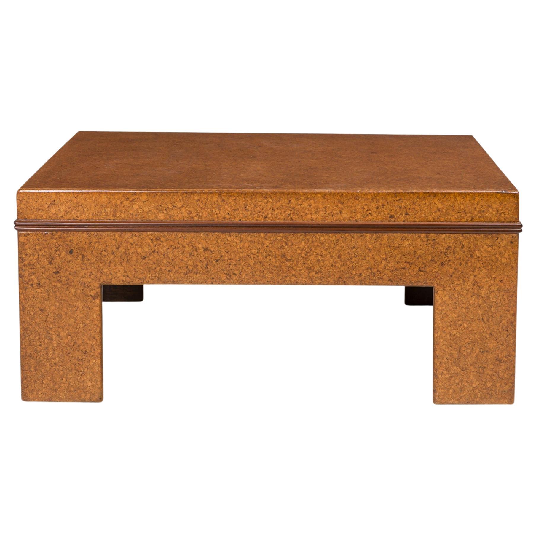 Paul Frankl Square Cork Top Cocktail / Coffee Table For Sale
