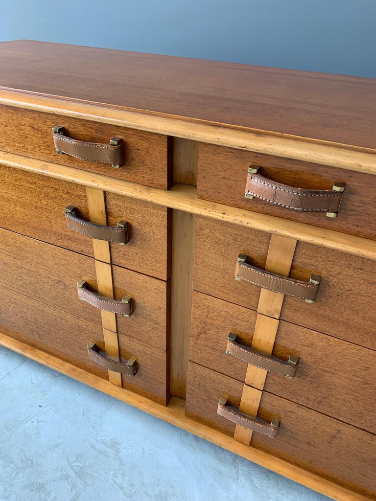 Paul Frankl, "Station Wagon" Wood, Leather, Brass, Johnson