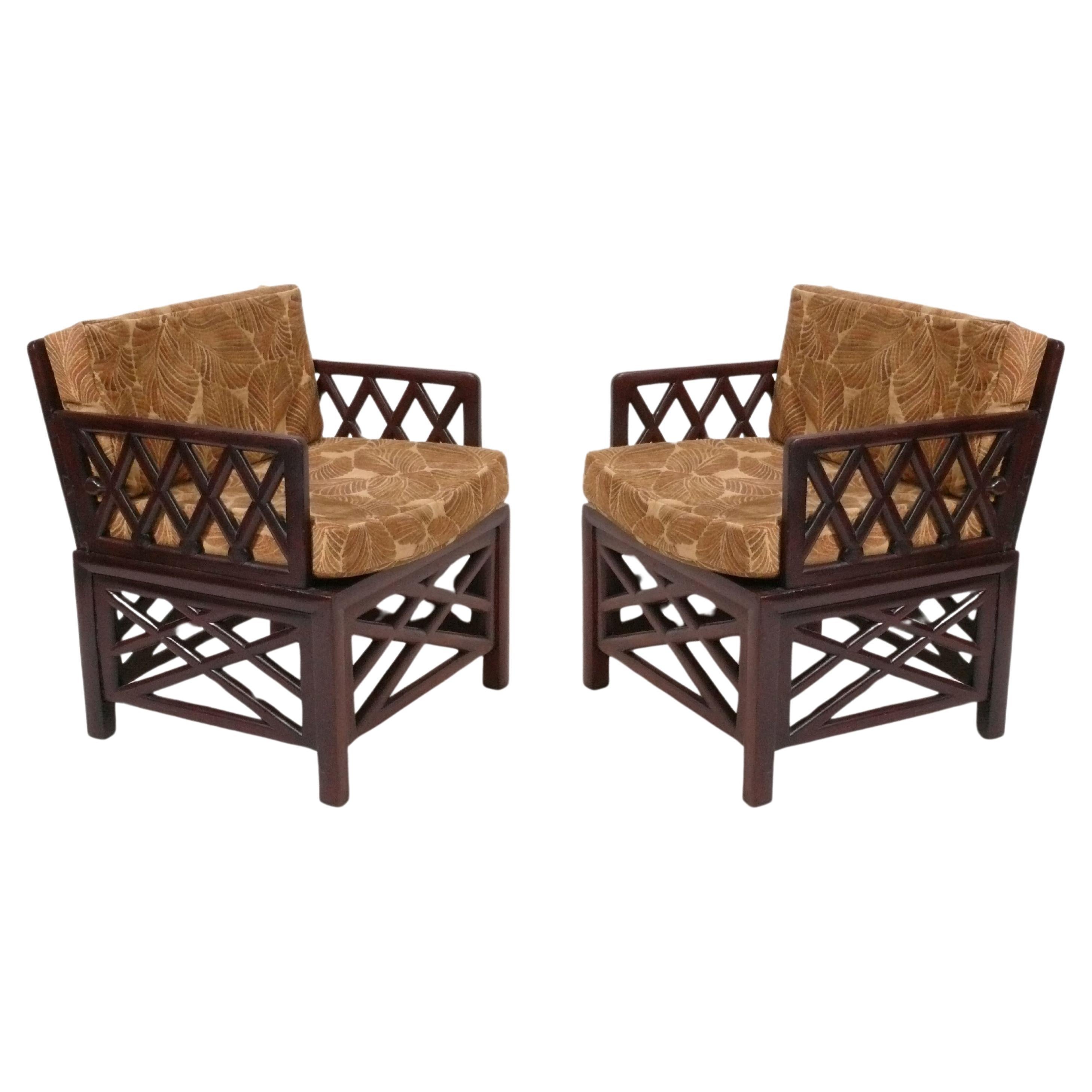 Paul Frankl Style Art Deco Fretwork Lounge Chairs For Sale