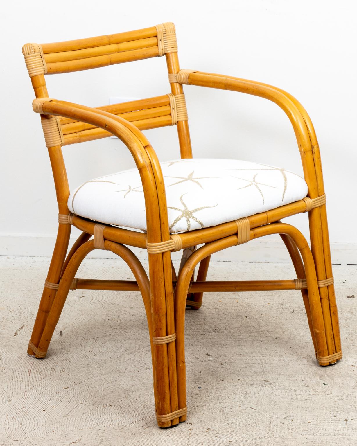 Paul Frankl Style Bamboo Armchair In Good Condition For Sale In Stamford, CT