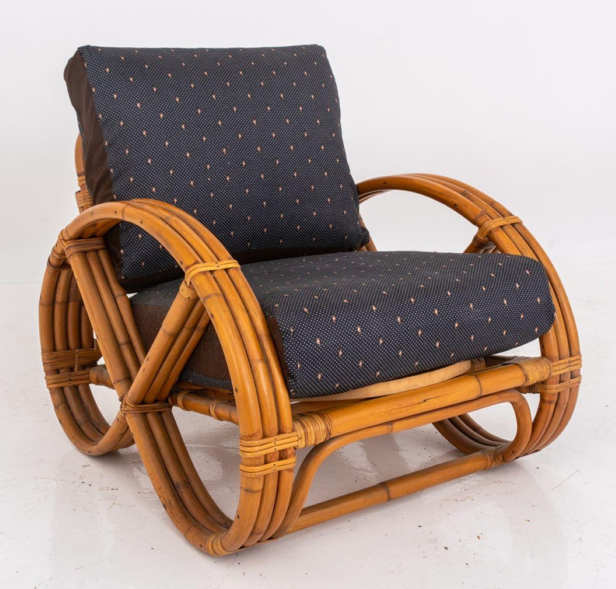 Paul Frankl Style Bamboo Pretzel-Arm Lounge Chair 3