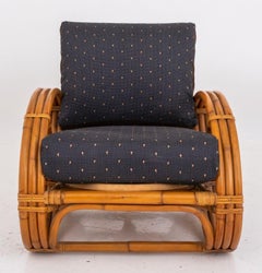 Paul Frankl Style Bamboo Pretzel-Arm Lounge Chair