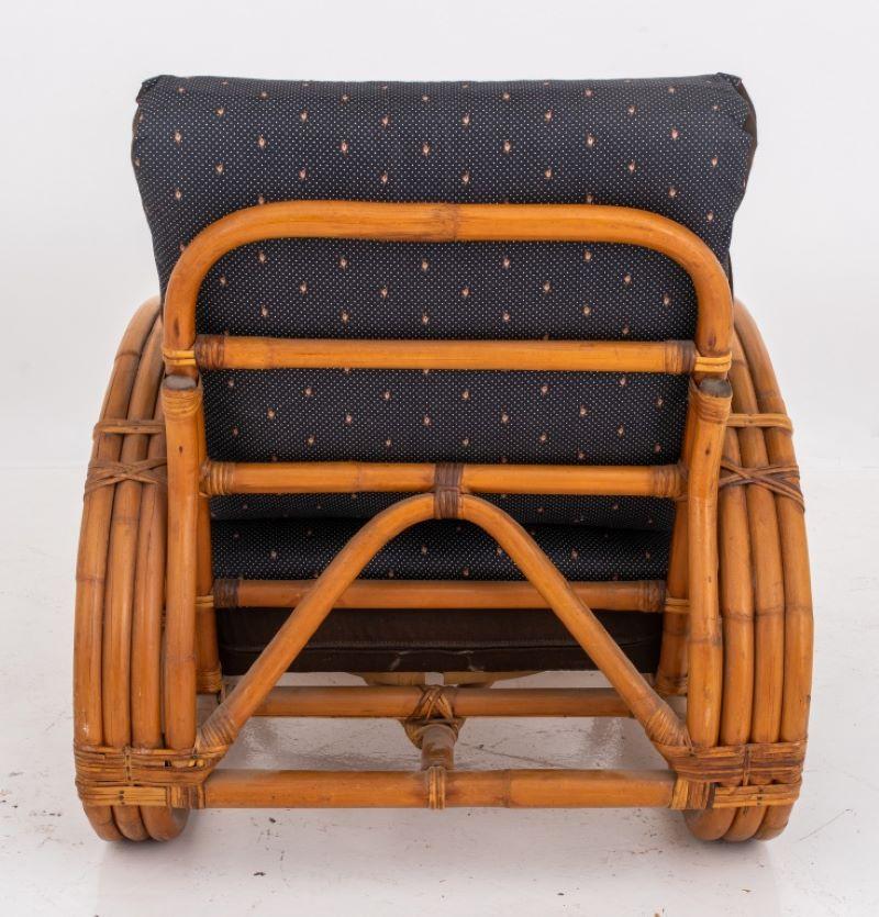 20th Century Paul Frankl Style Bamboo Pretzel-Arm Lounge Chair