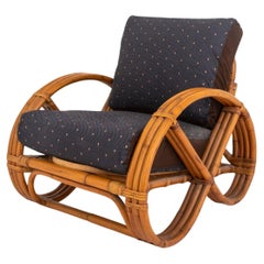 Paul Frankl Style Bamboo Pretzel-Arm Lounge Chair