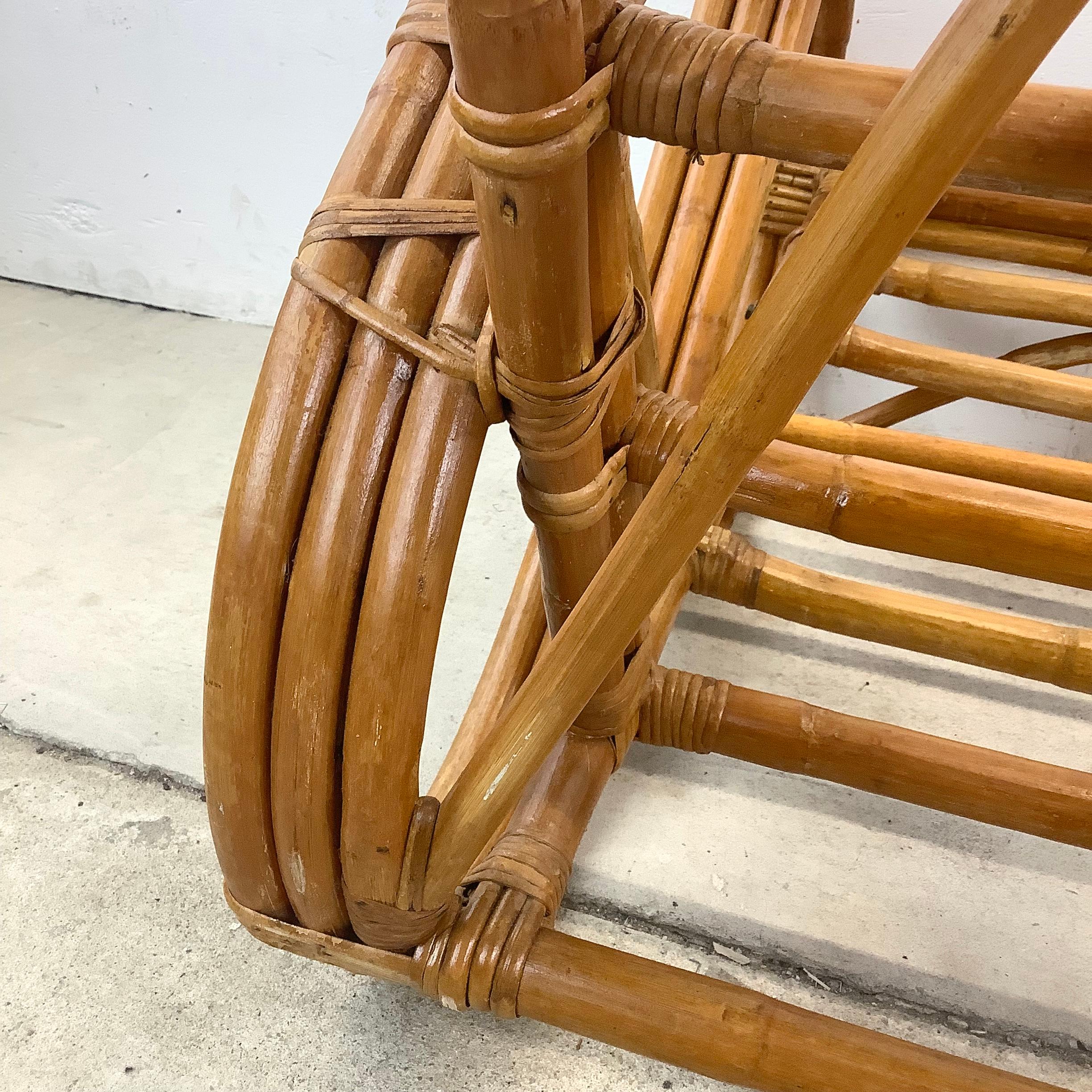Paul Frankl Style Bamboo Pretzel Frame Armchair  For Sale 4