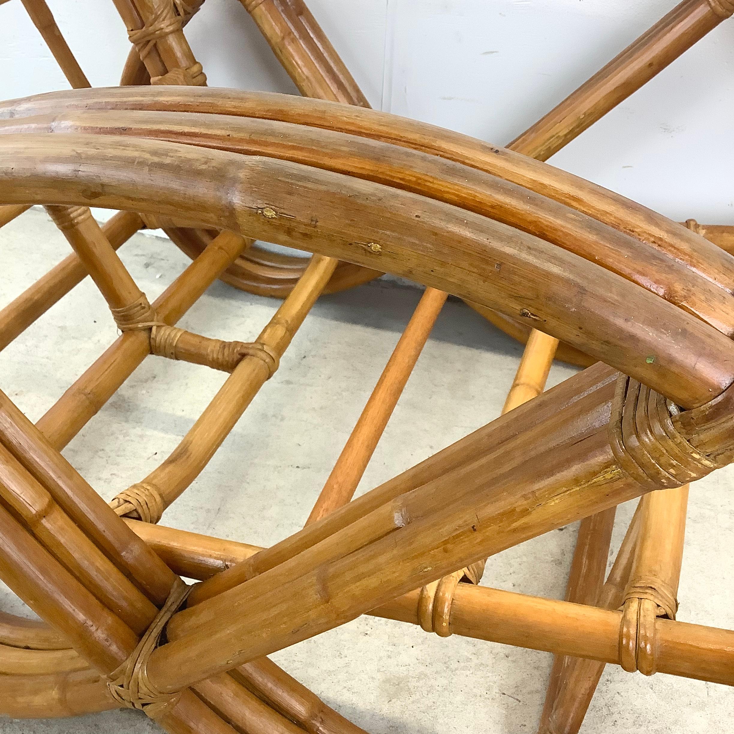 Paul Frankl Style Bamboo Pretzel Frame Armchair  For Sale 5
