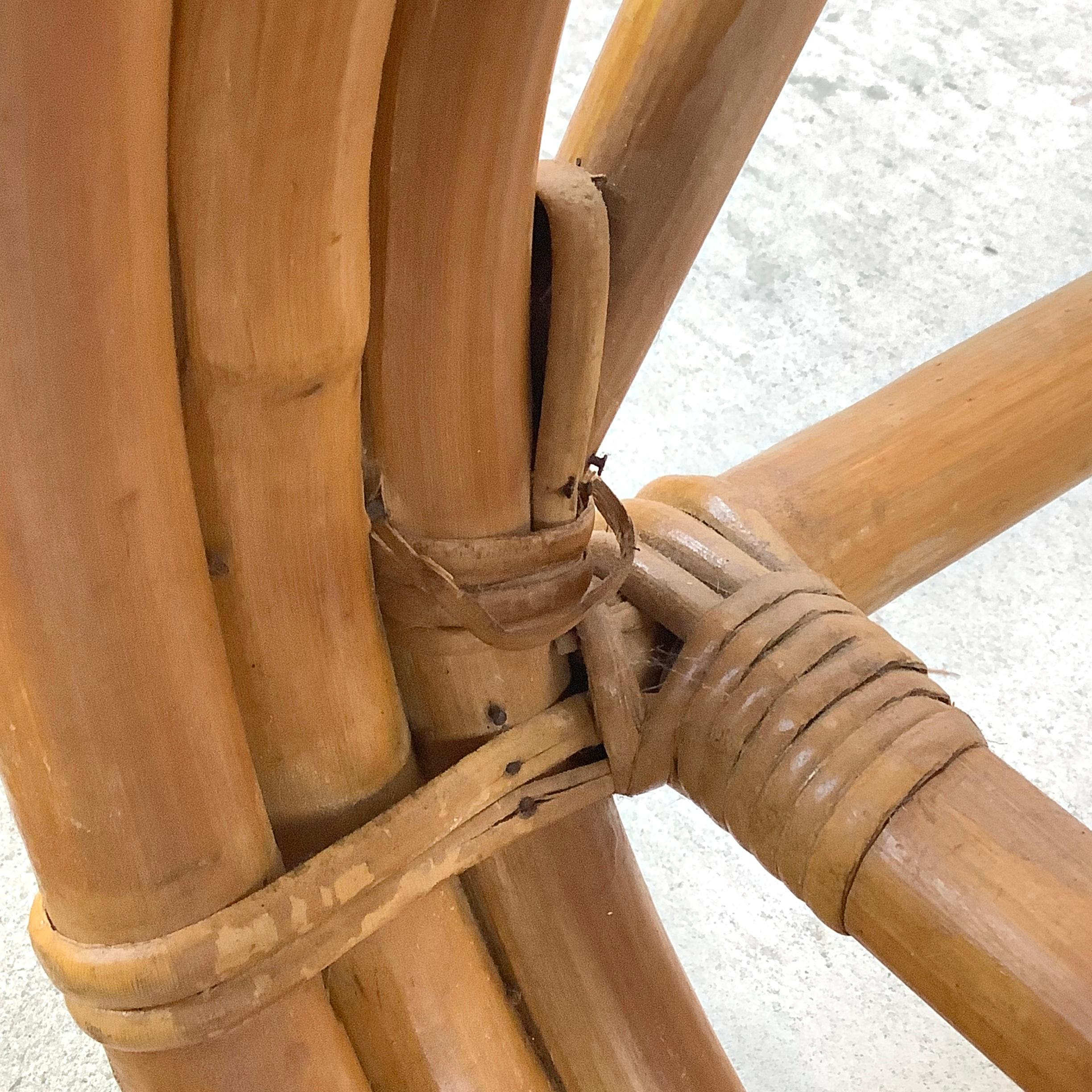 Paul Frankl Style Bamboo Pretzel Frame Armchair  For Sale 6