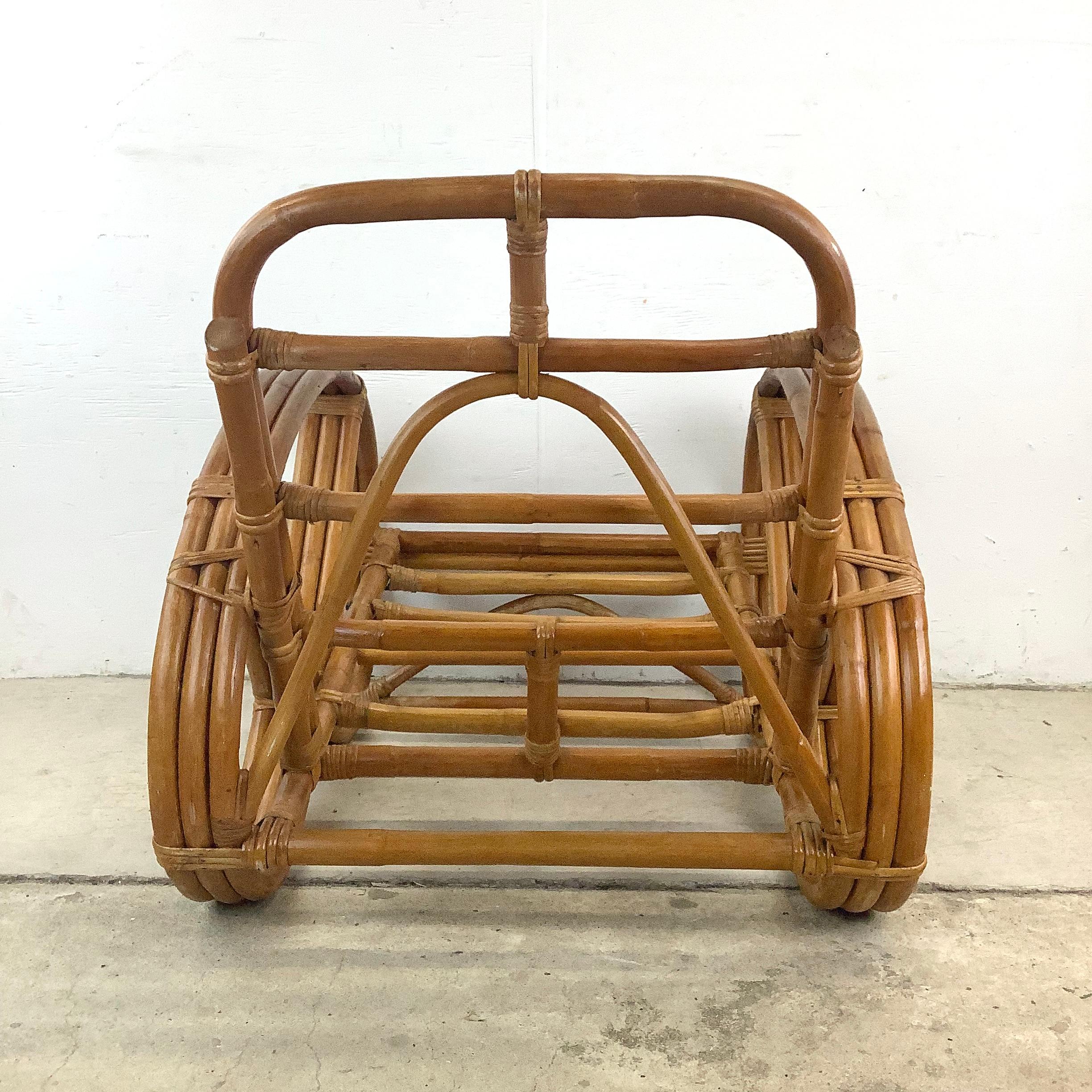Other Paul Frankl Style Bamboo Pretzel Frame Armchair  For Sale