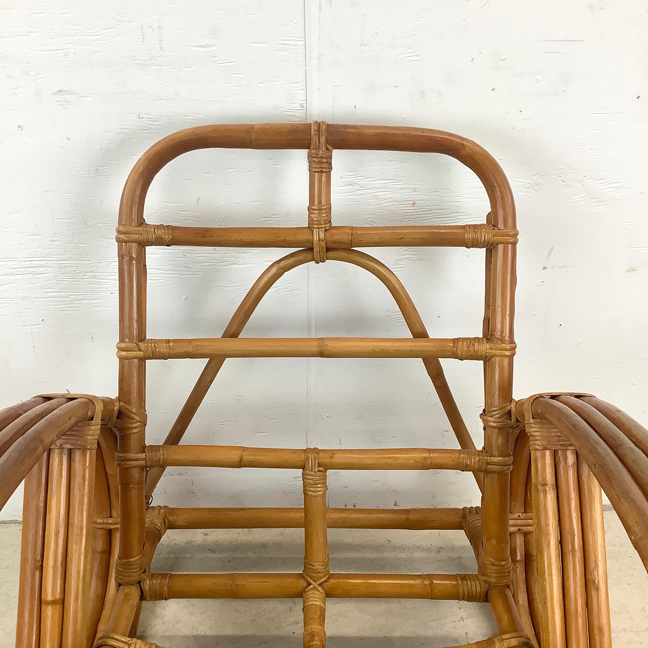 Paul Frankl Style Bamboo Pretzel Frame Armchair  For Sale 1