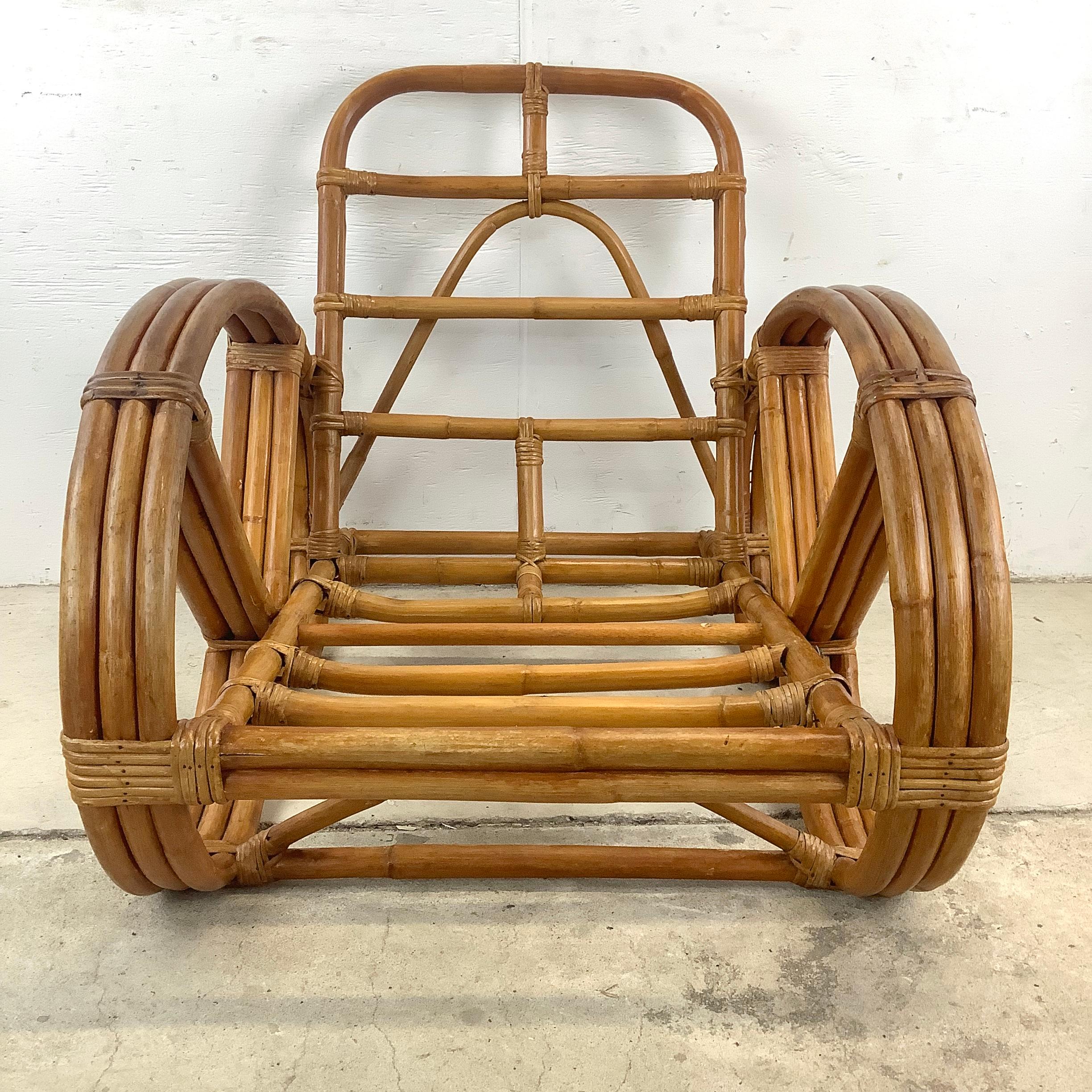 Paul Frankl Style Bamboo Pretzel Frame Armchair  For Sale 2
