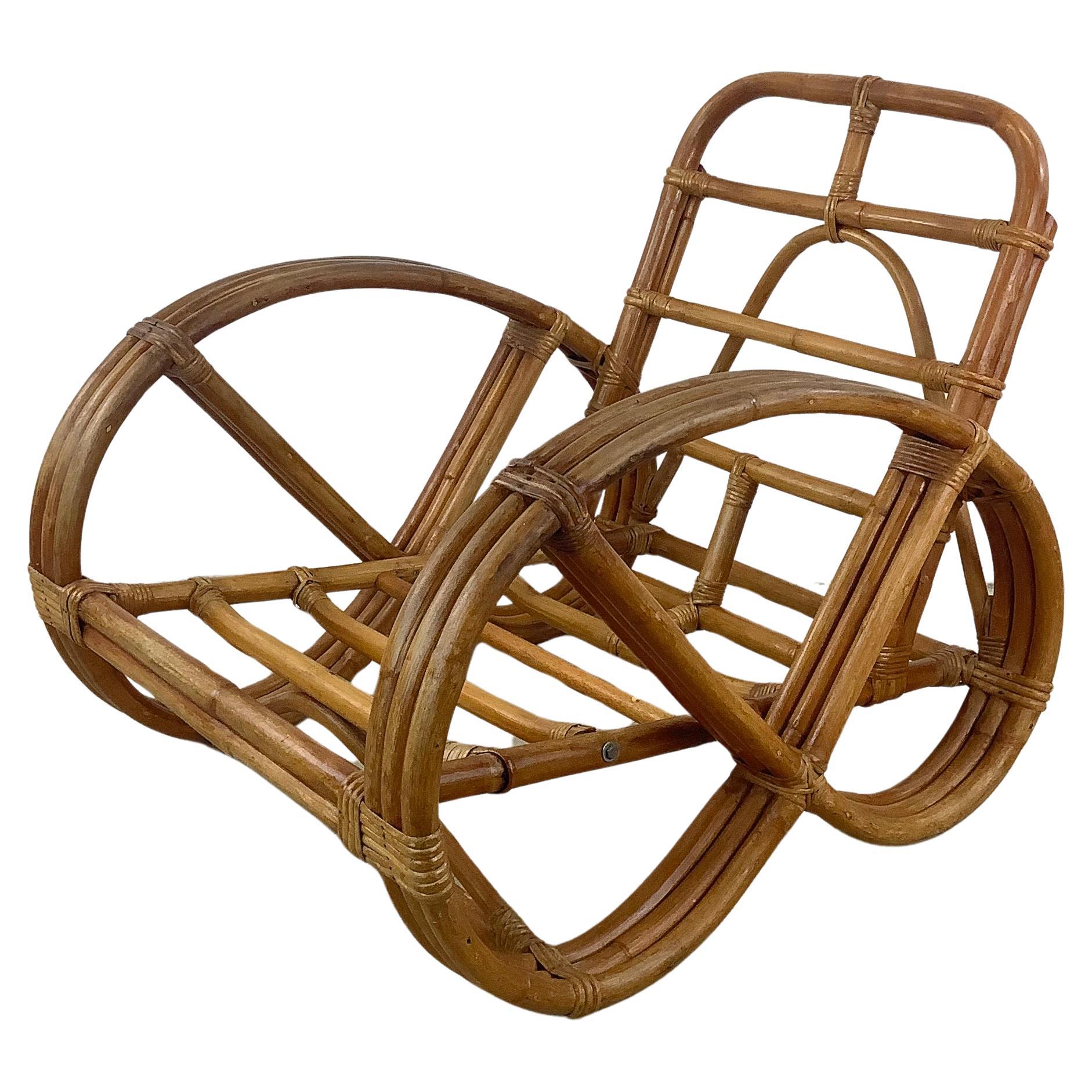 Paul Frankl Style Bamboo Pretzel Frame Armchair 