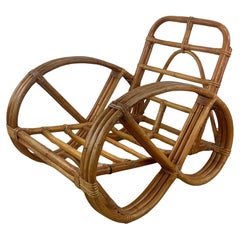 Antique Paul Frankl Style Bamboo Pretzel Frame Armchair 