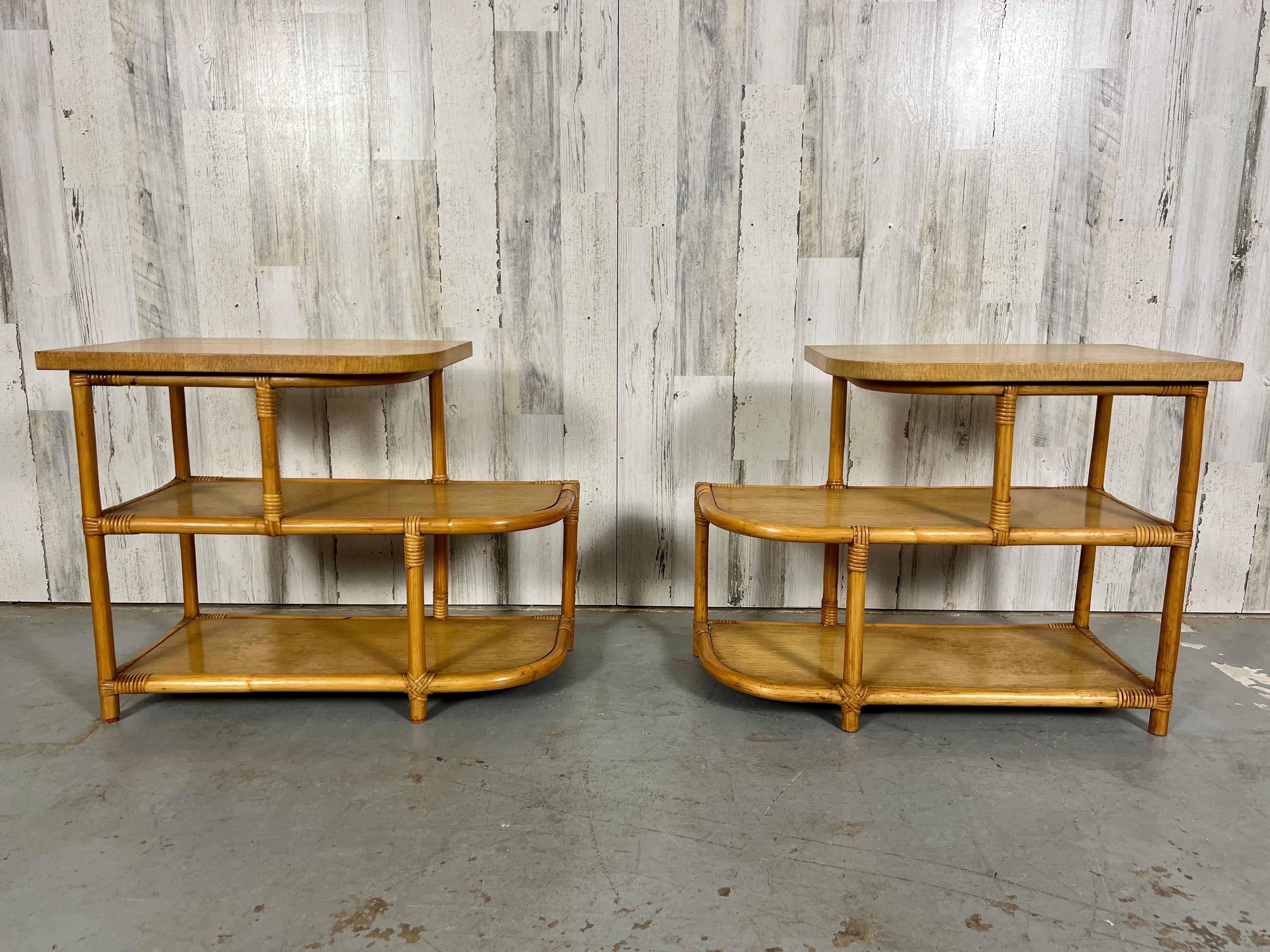 Mid-Century Modern Paul Frankl Style End Tables by Tochiku of Japan For Sale
