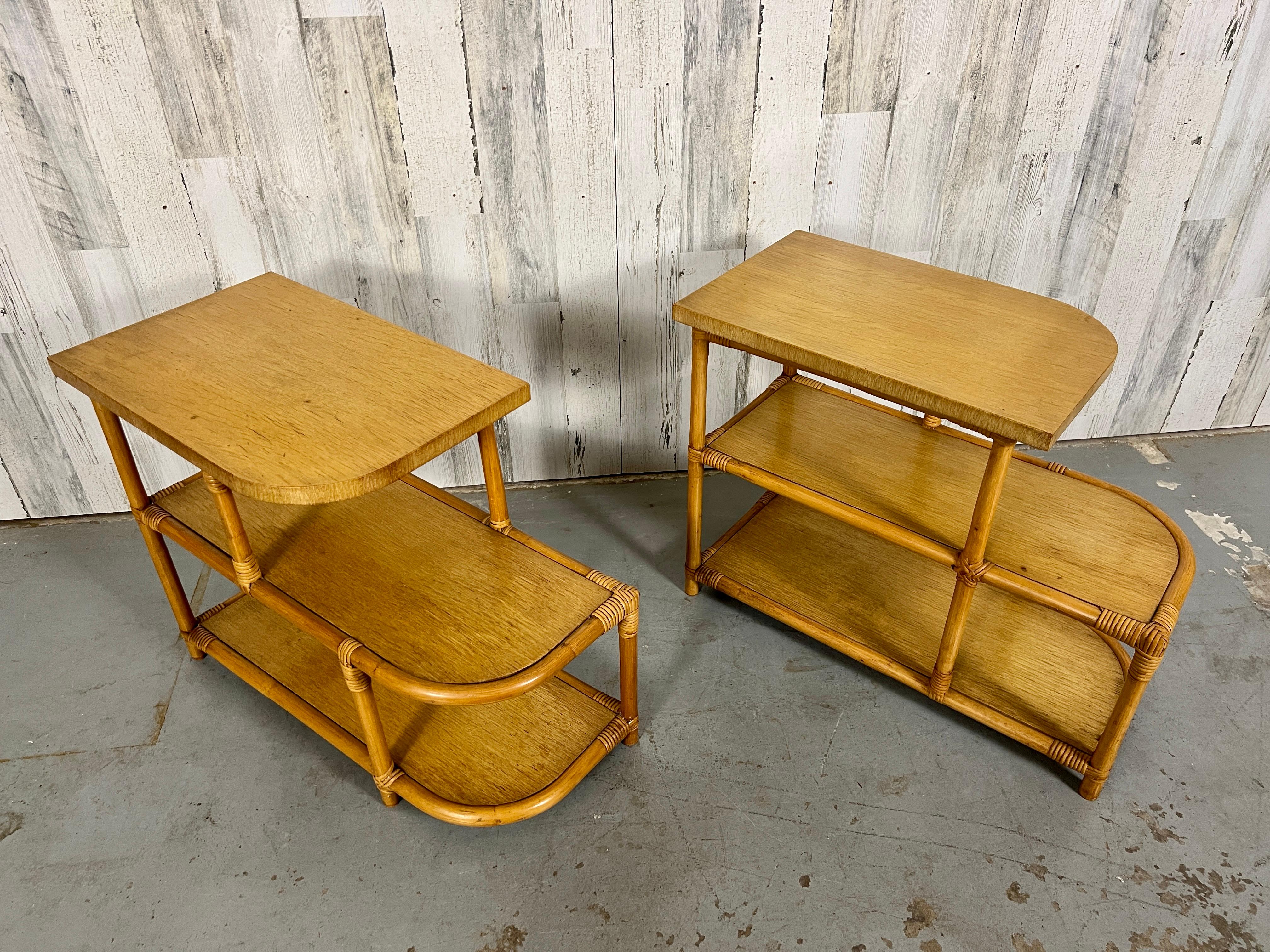 Japanese Paul Frankl Style End Tables by Tochiku of Japan For Sale
