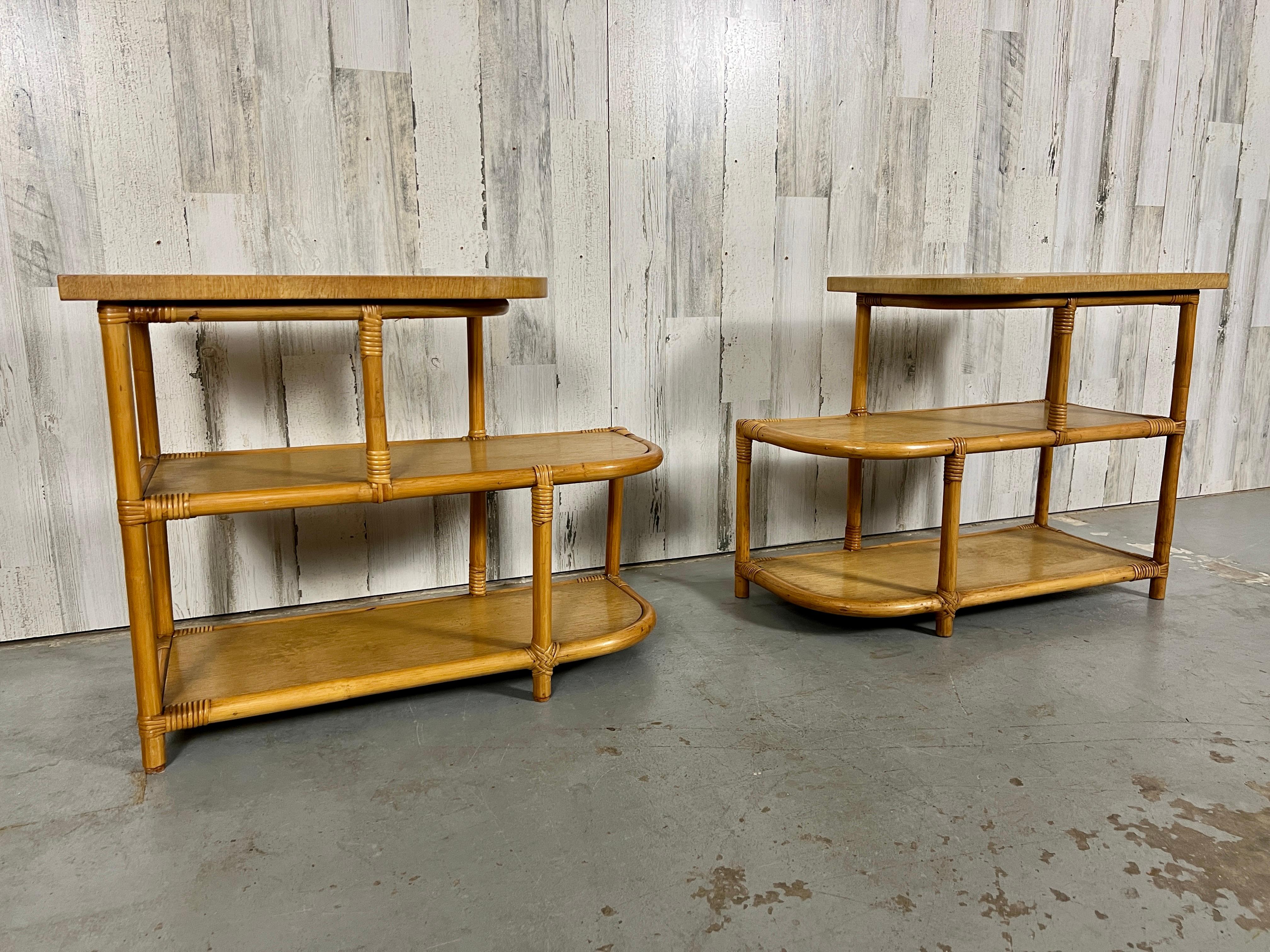 Paul Frankl Style End Tables by Tochiku of Japan In Good Condition For Sale In Denton, TX