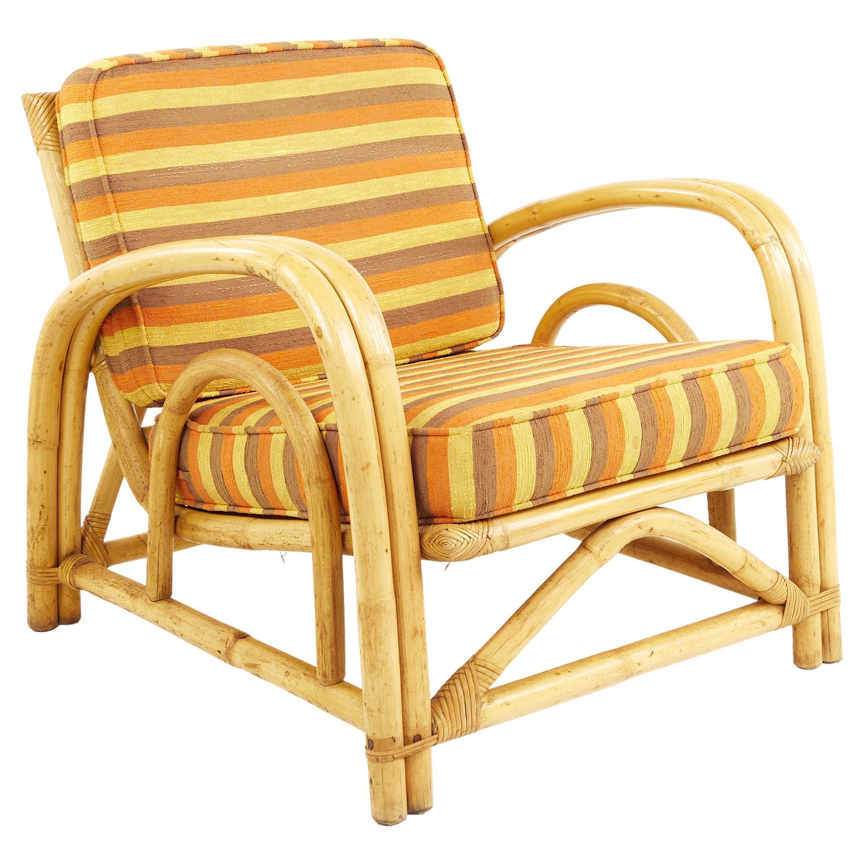 Paul Frankl Style Mid Century Bamboo Lounge Chair