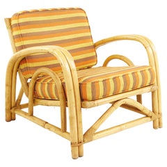 Paul Frankl Style Mid Century Bamboo Lounge Chair