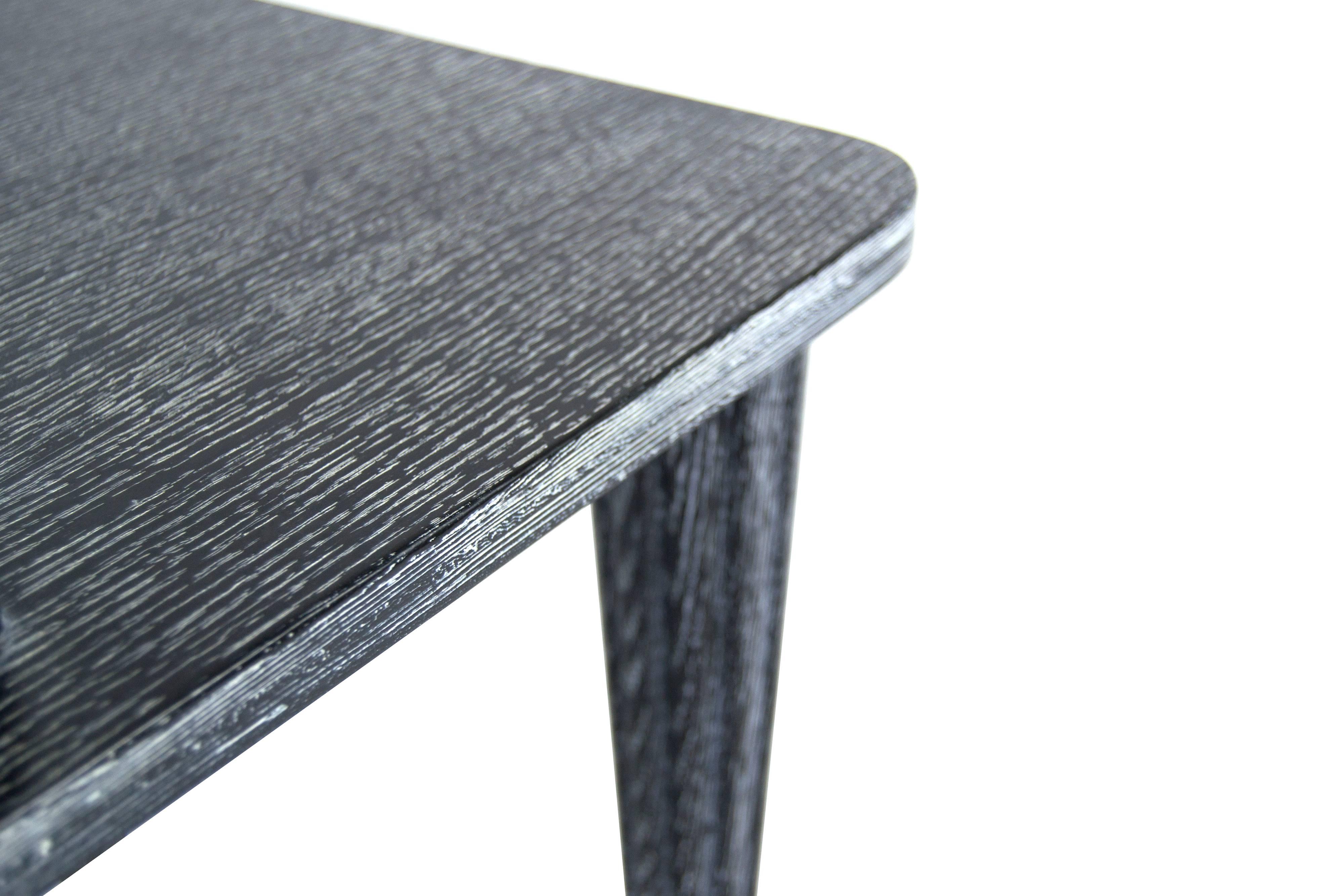 Paul Frankl Style Oak End Tables in Black Ceruse, 1950s 3