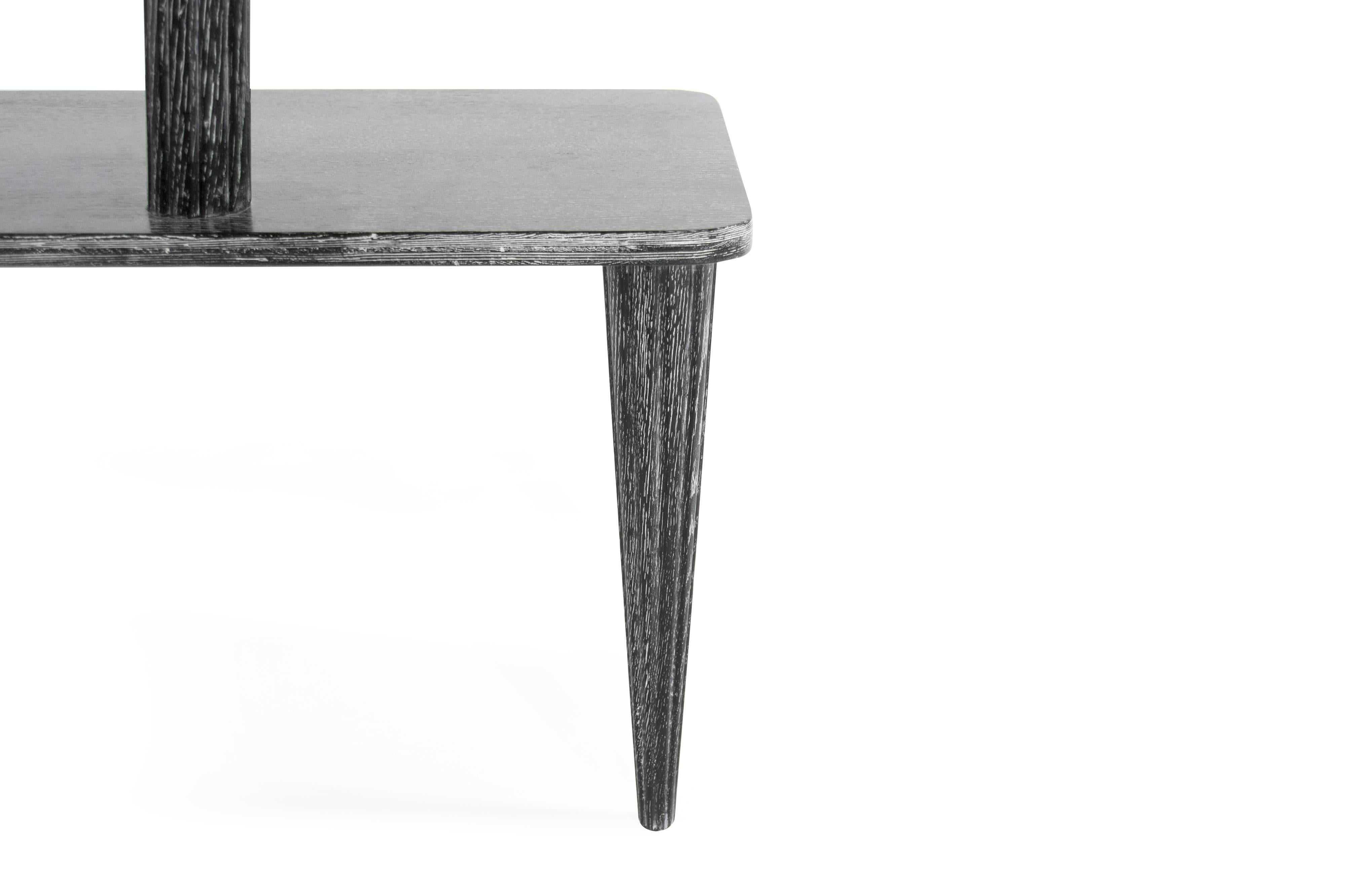 Paul Frankl Style Oak End Tables in Black Ceruse, 1950s 1