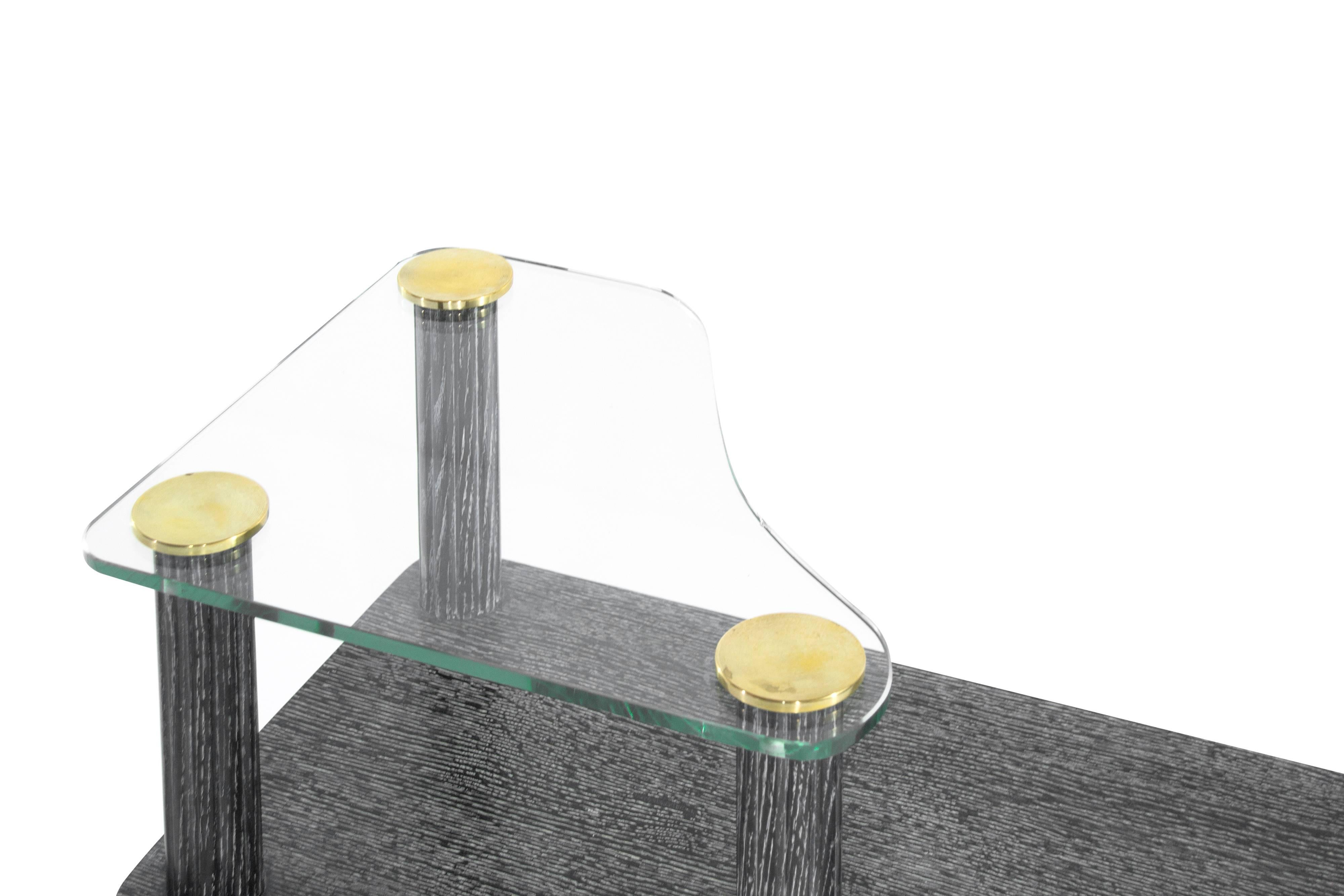 Paul Frankl Style Oak End Tables in Black Ceruse, 1950s 2