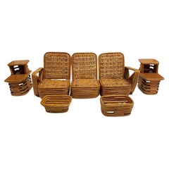 Paul Frankl Sample Salesman Miniature Livingroom Rattan, 1950