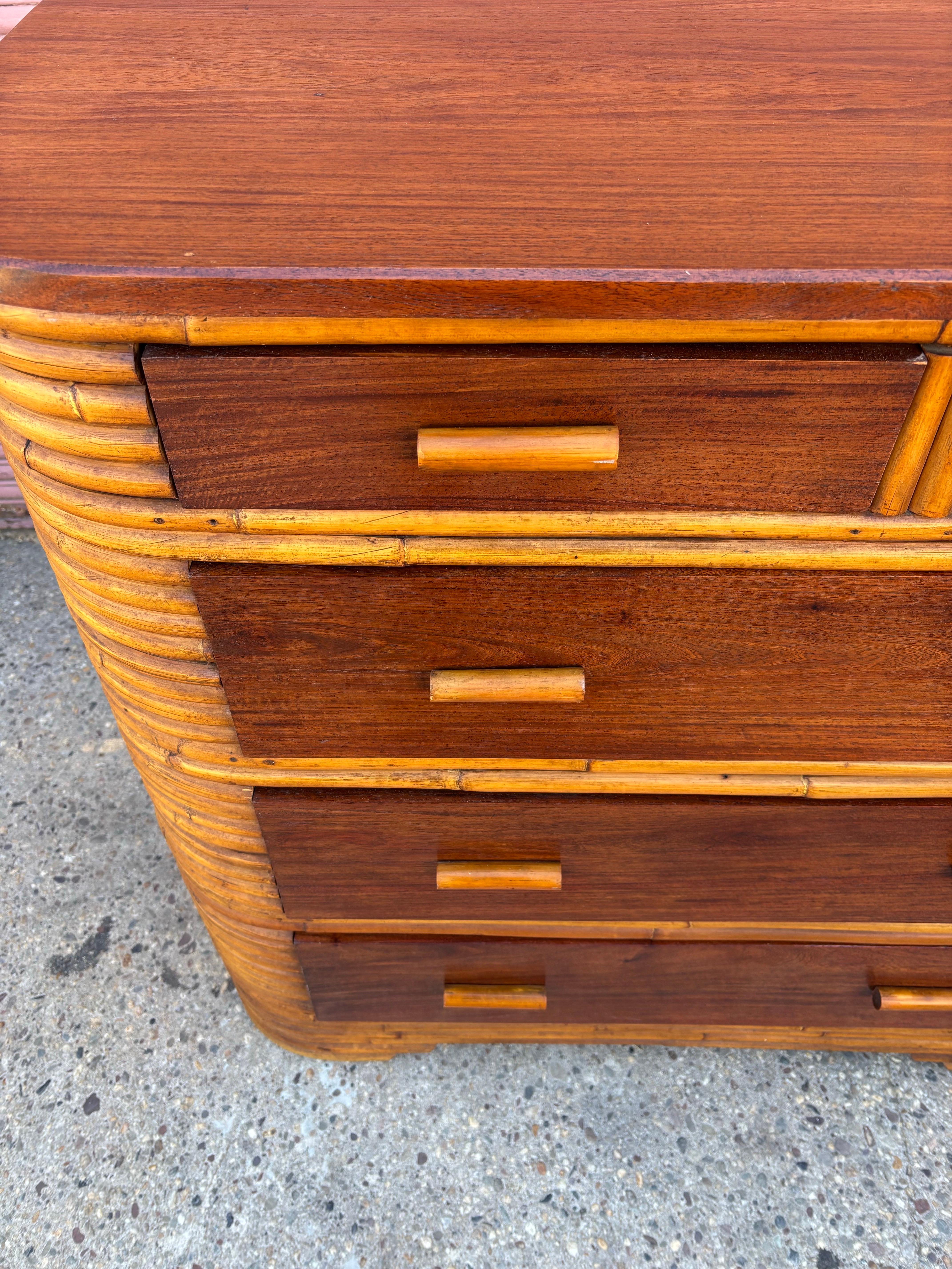 Paul Frankl Style Split Bamboo Dresser For Sale 5