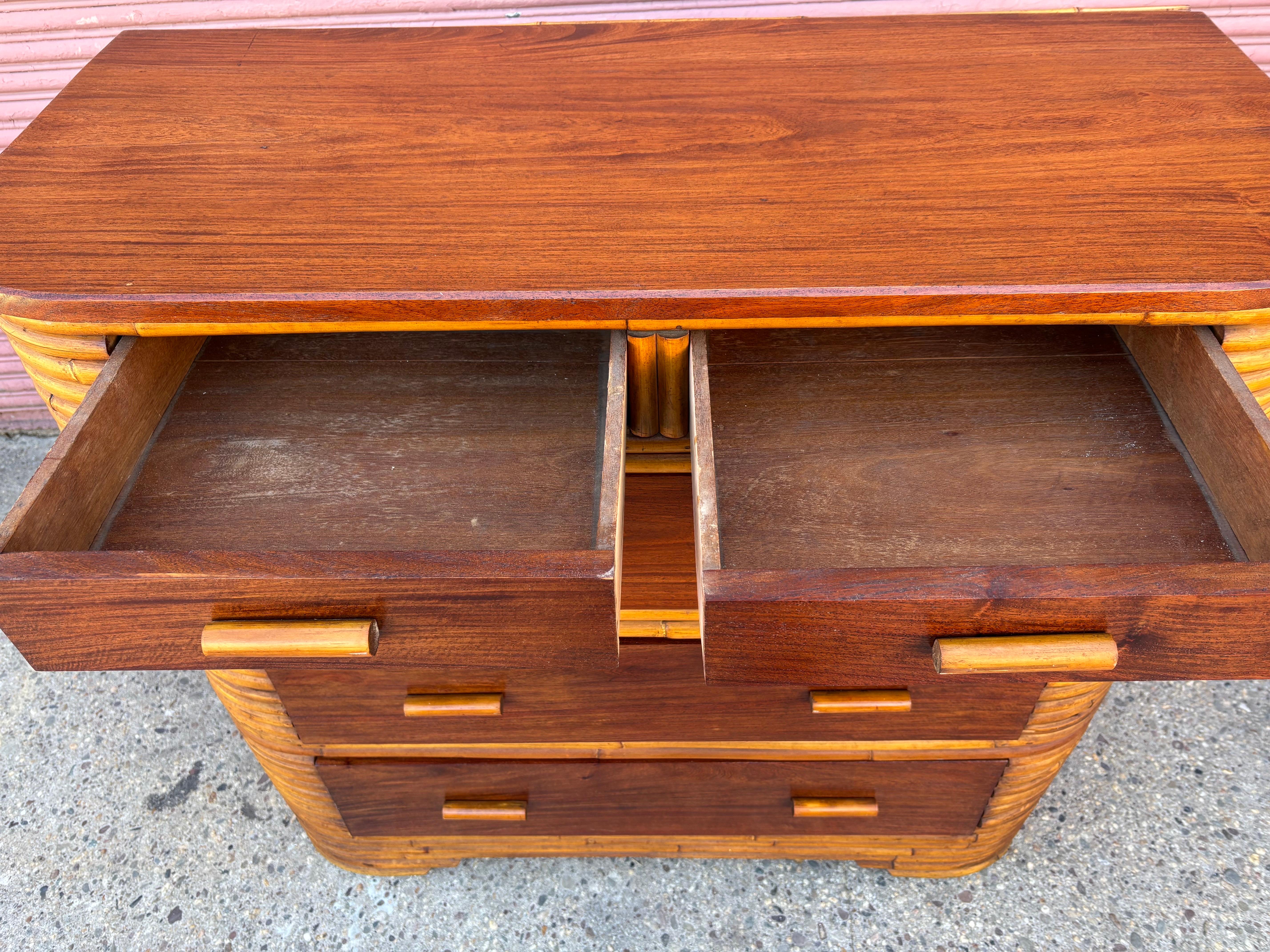 Paul Frankl Style Split Bamboo Dresser For Sale 6