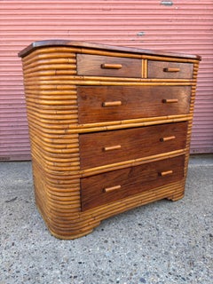 Paul Frankl Style Split Bamboo Dresser