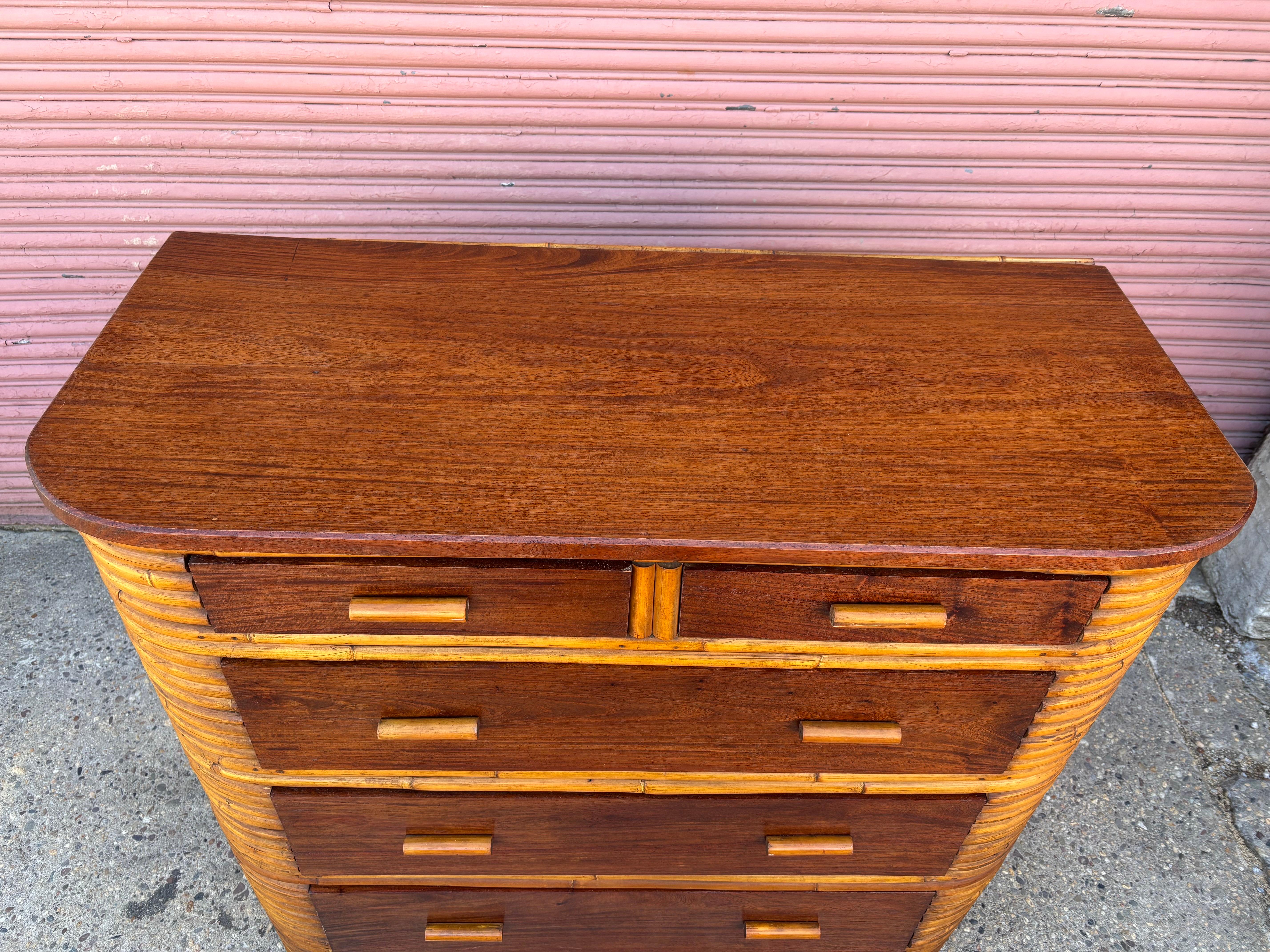Paul Frankl Style Split Bamboo Dresser For Sale 1