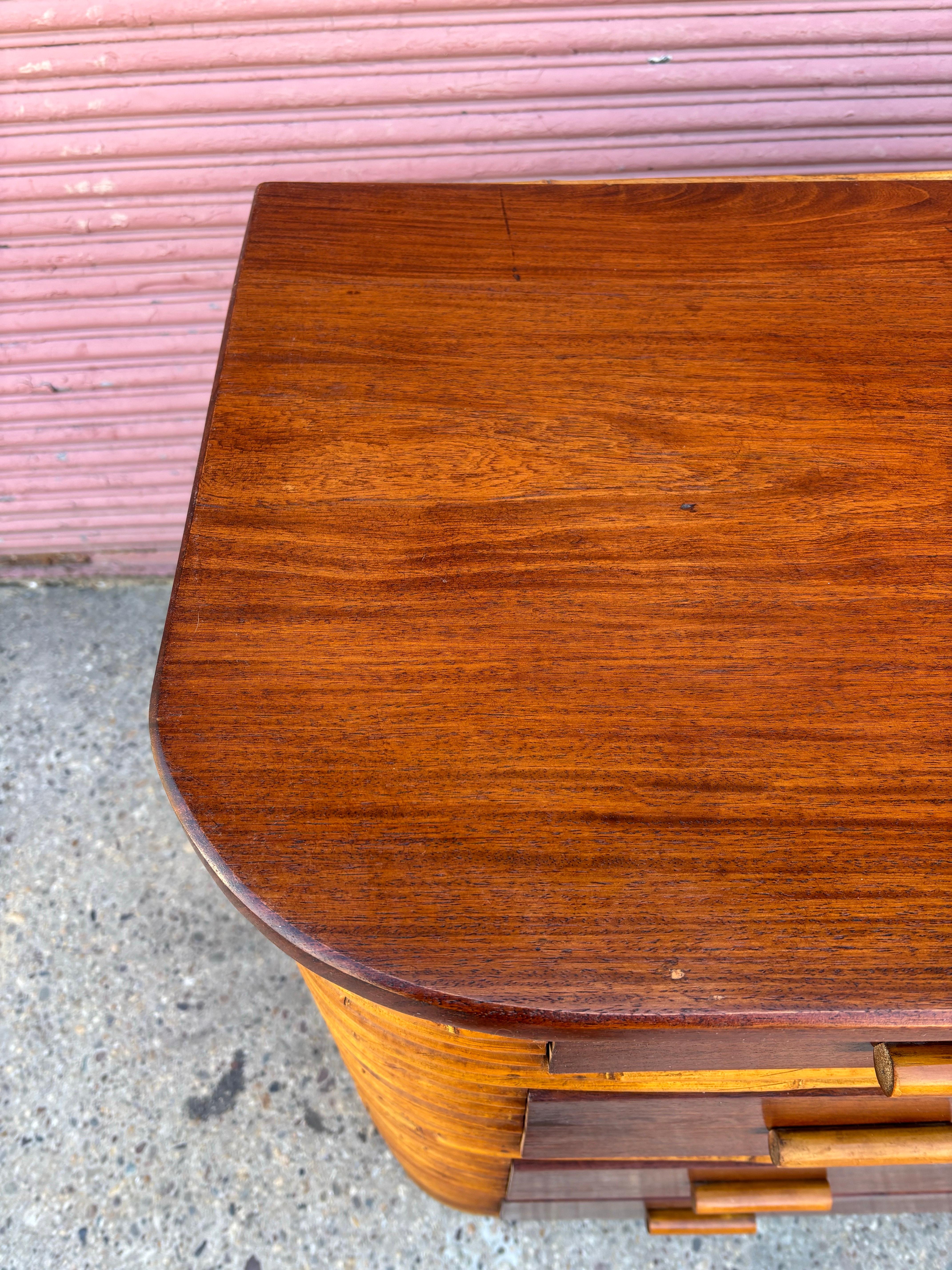 Paul Frankl Style Split Bamboo Dresser For Sale 2