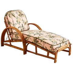 Paul Frankl Style Three Strand Rattan Chaise Lounge