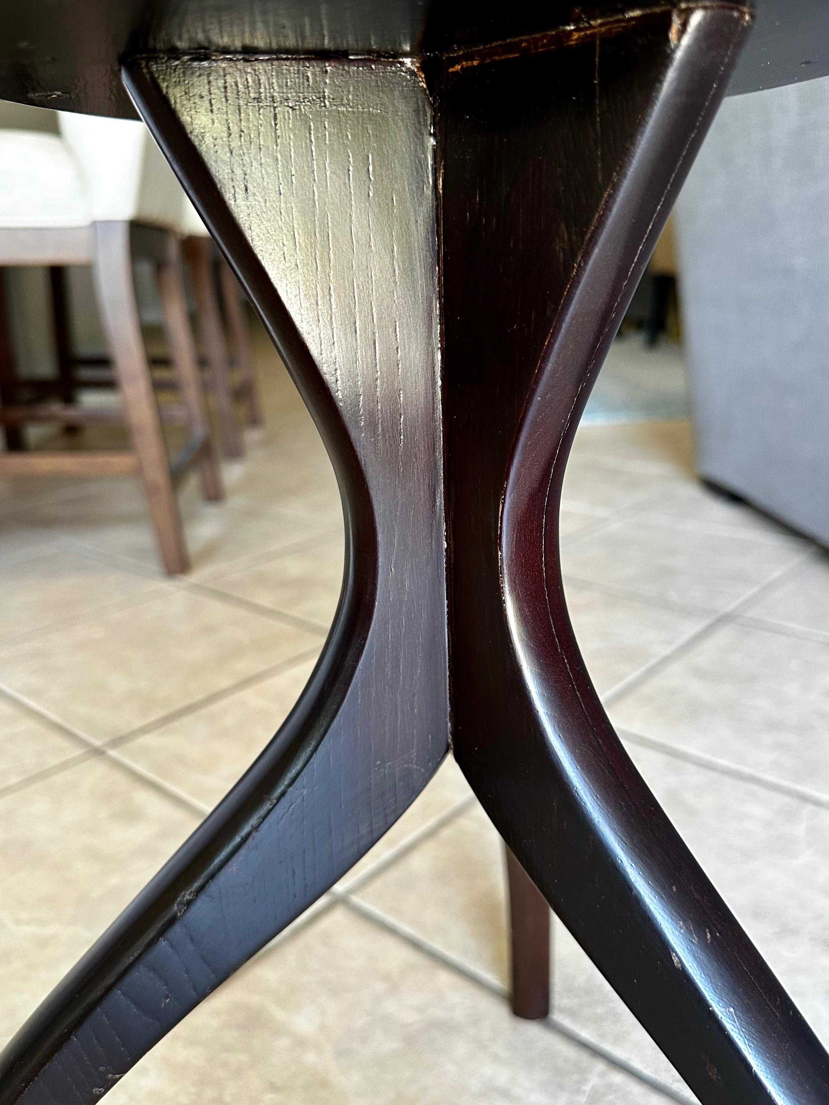 Paul Frankl Style Tripod Dark Walnut End Side Table For Sale 7